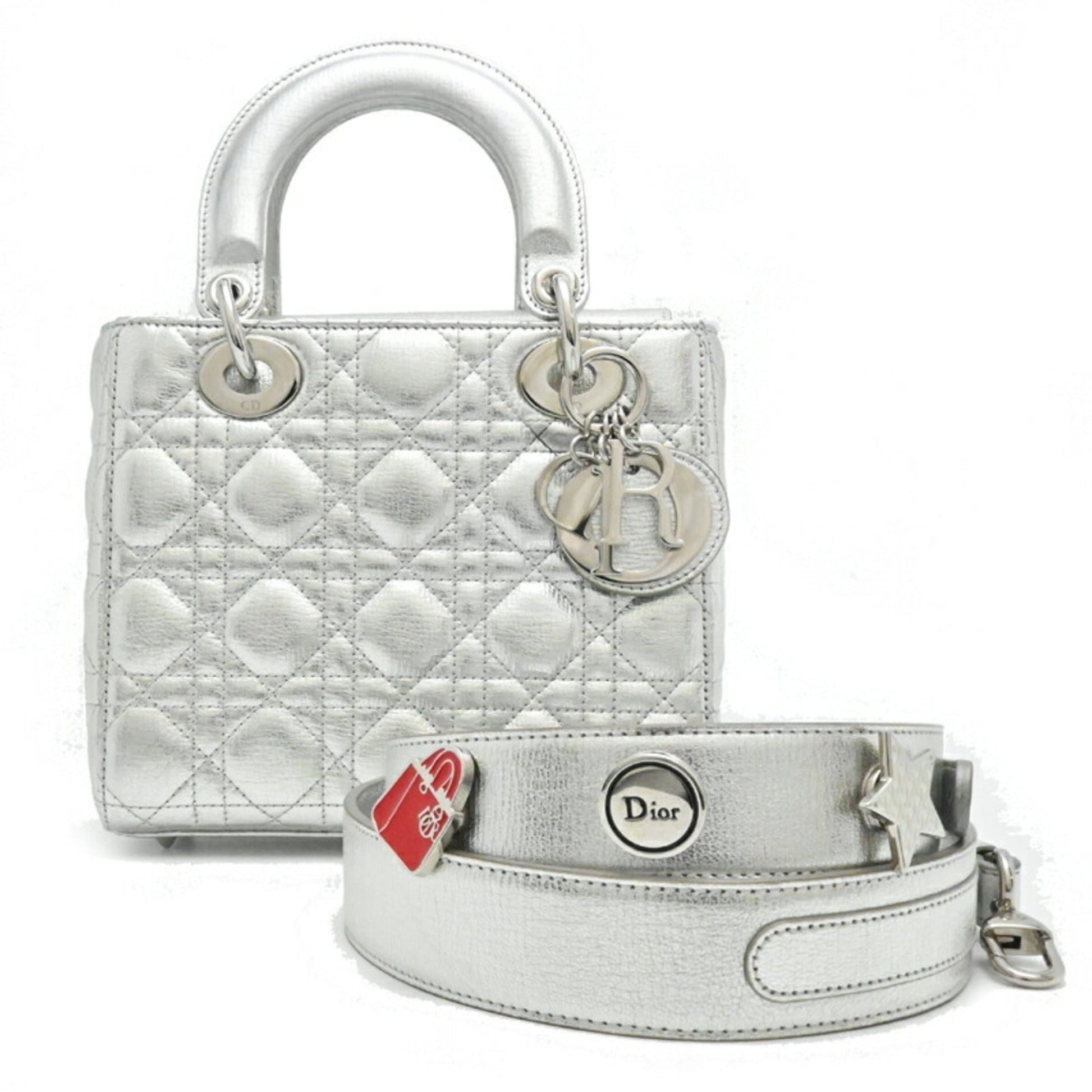 Christian Dior Silver Leather Handbag ()