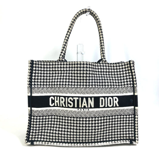 Christian Dior Black White Canvas Shoulder Bag Tote Bag ()