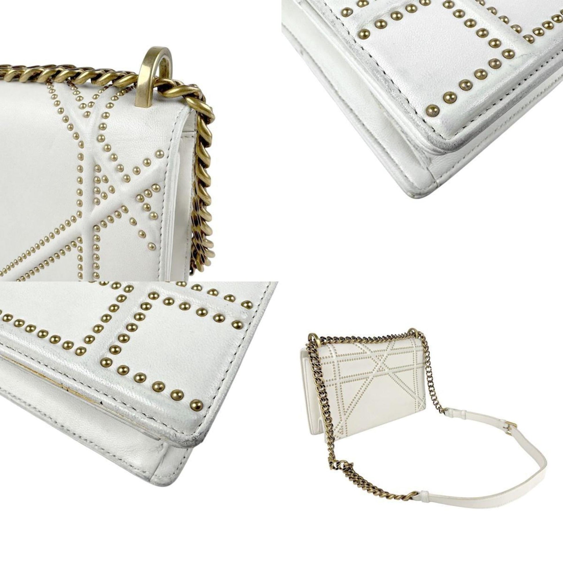 Christian Dior Off-White Leather Shoulder Bag ()