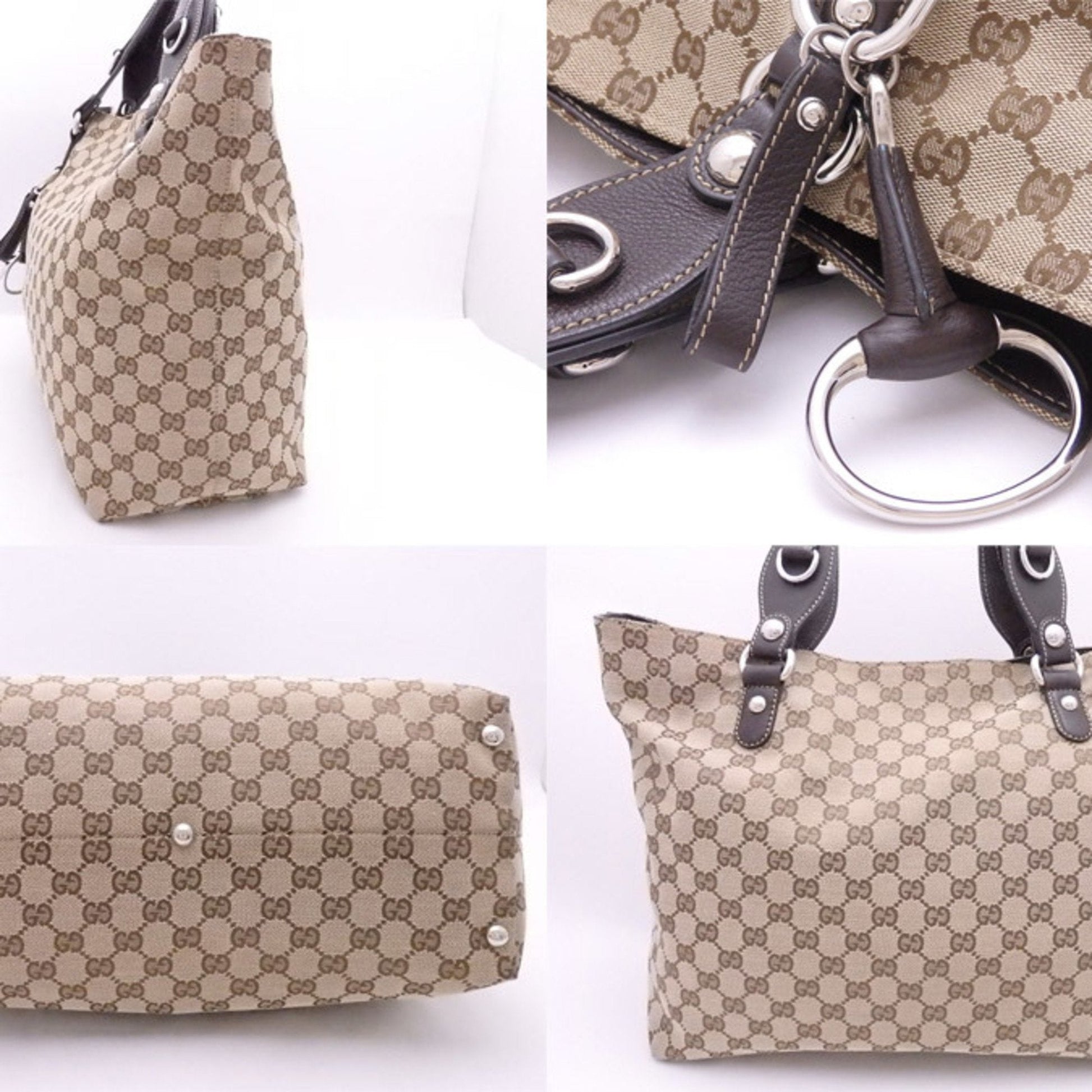 Gucci Lou Leather Canvas Tote