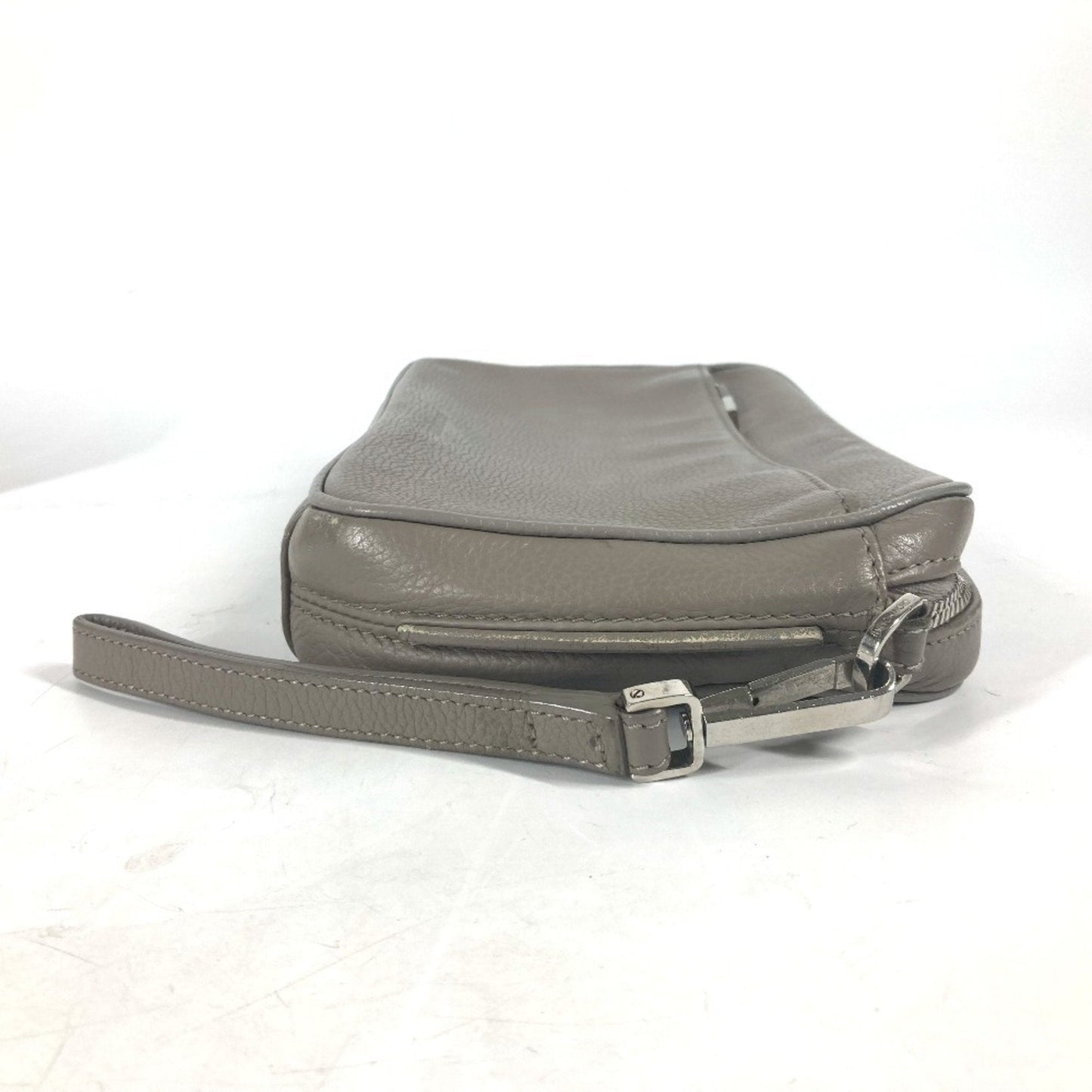 Christian Dior Gray Leather Clutch Bag Pouch ()