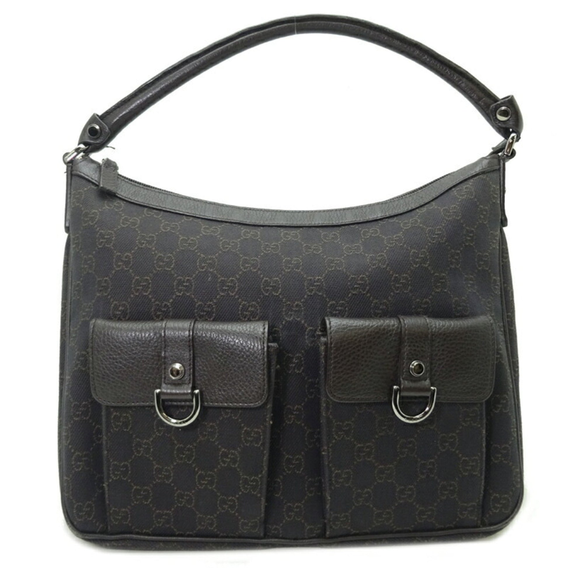 Gucci Leather Canvas Shoulder Bag