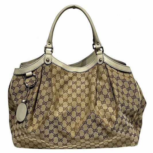 Gucci Leather Canvas Tote