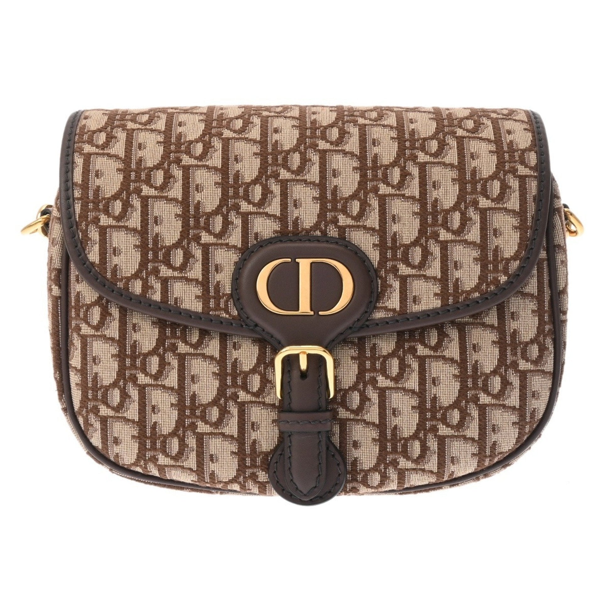 Christian Dior Brown Jacquard Leather Shoulder Bag ()