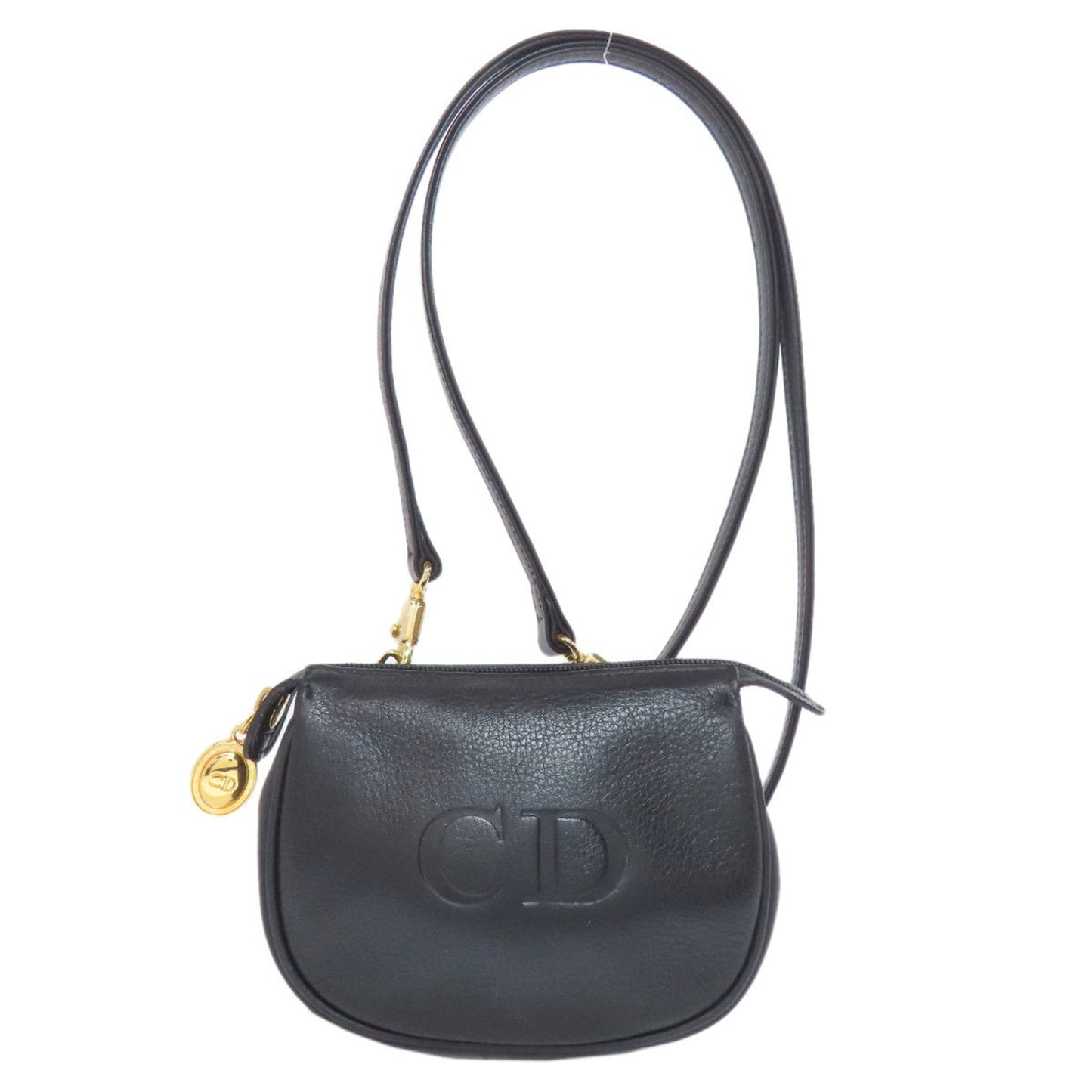 Christian Dior Black Leather Shoulder Bag ()