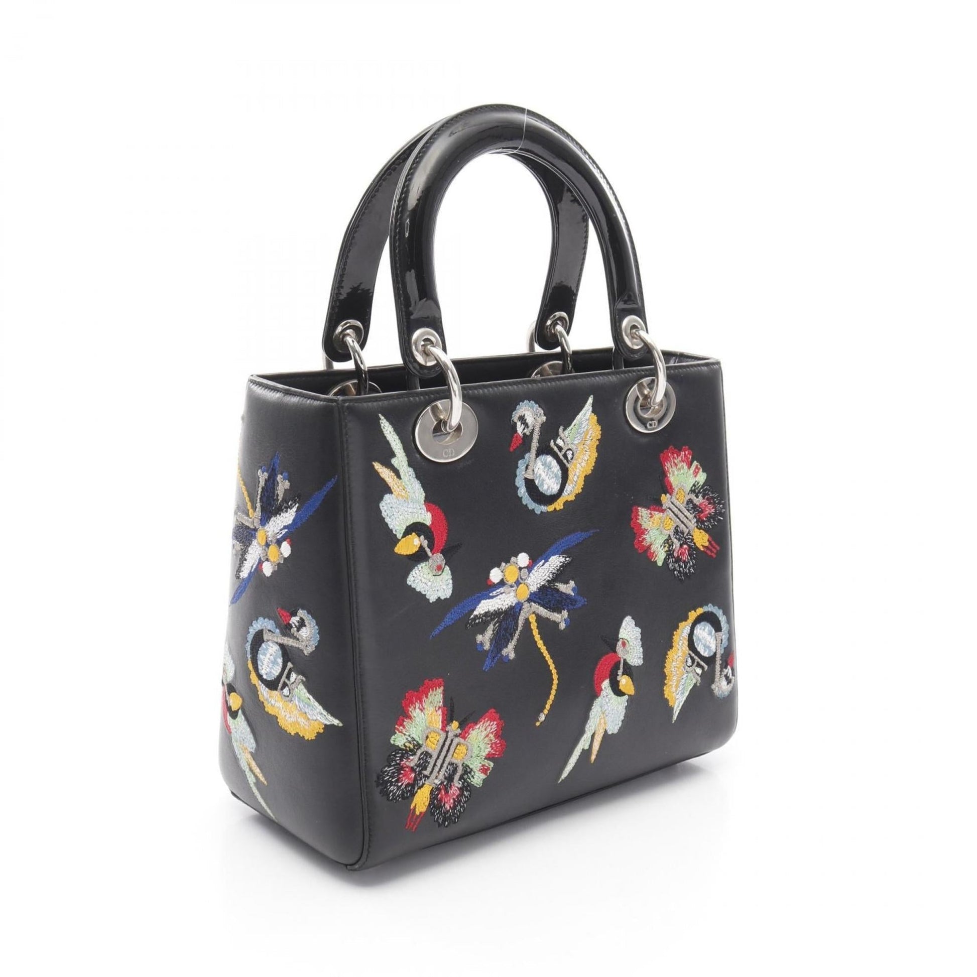 Christian Dior Lady Dior Black Leather Handbag ()