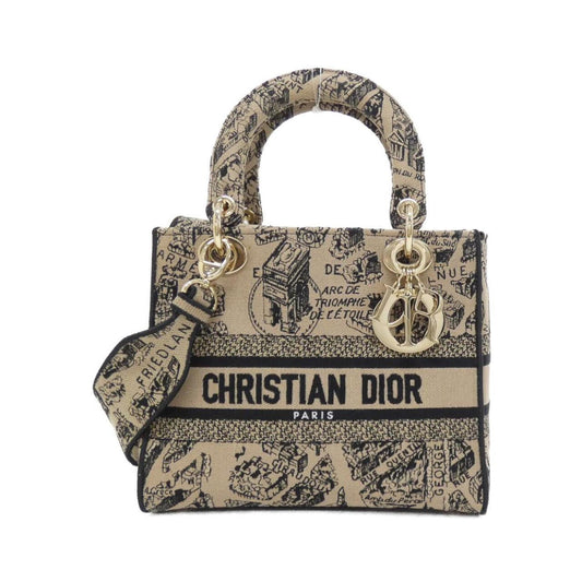 Christian Dior Beige Black Canvas Handbag ()
