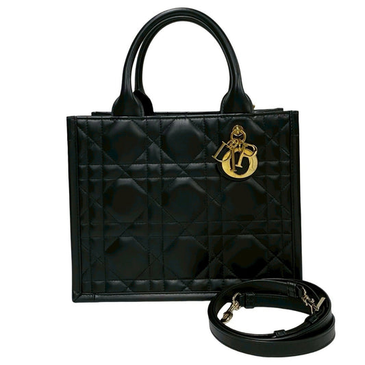 Christian Dior Black Leather Handbag Shoulder Bag ()