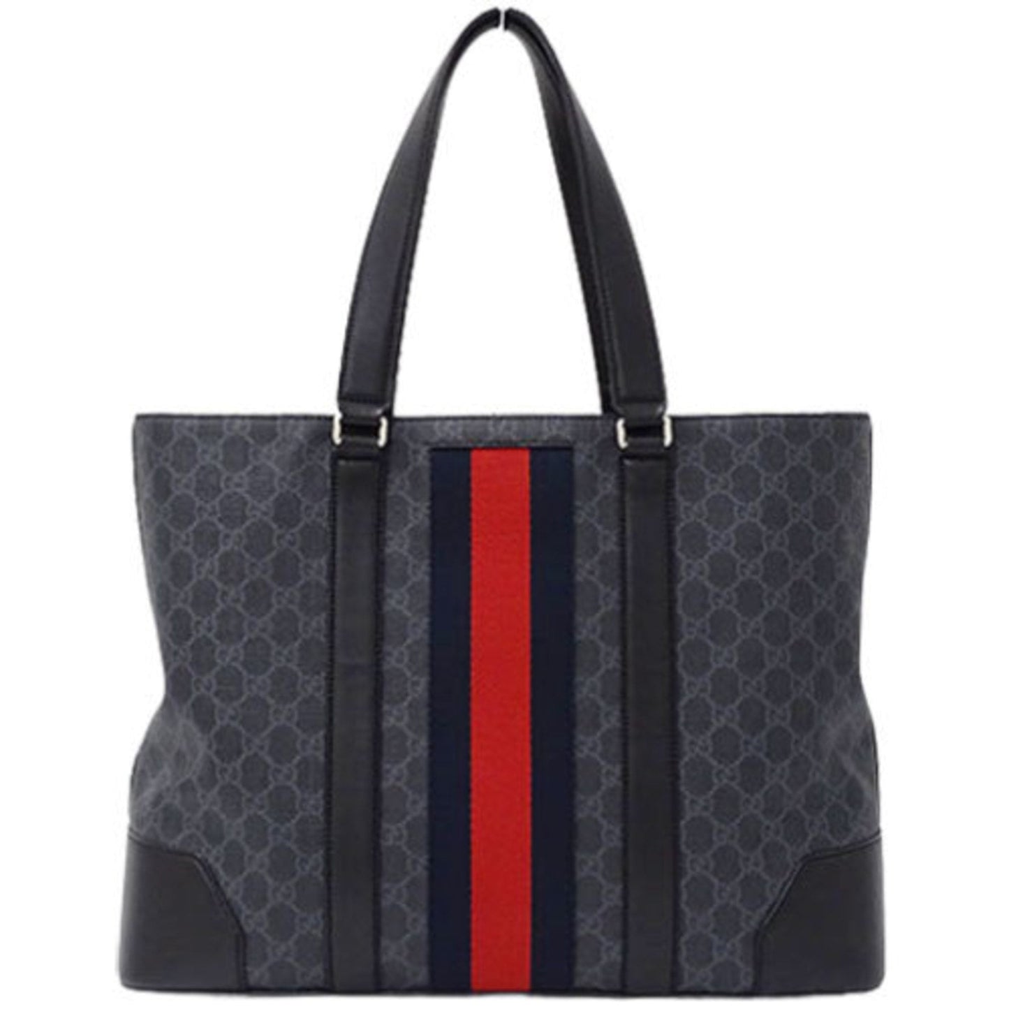 Gucci GG Supreme Black Leather Tote