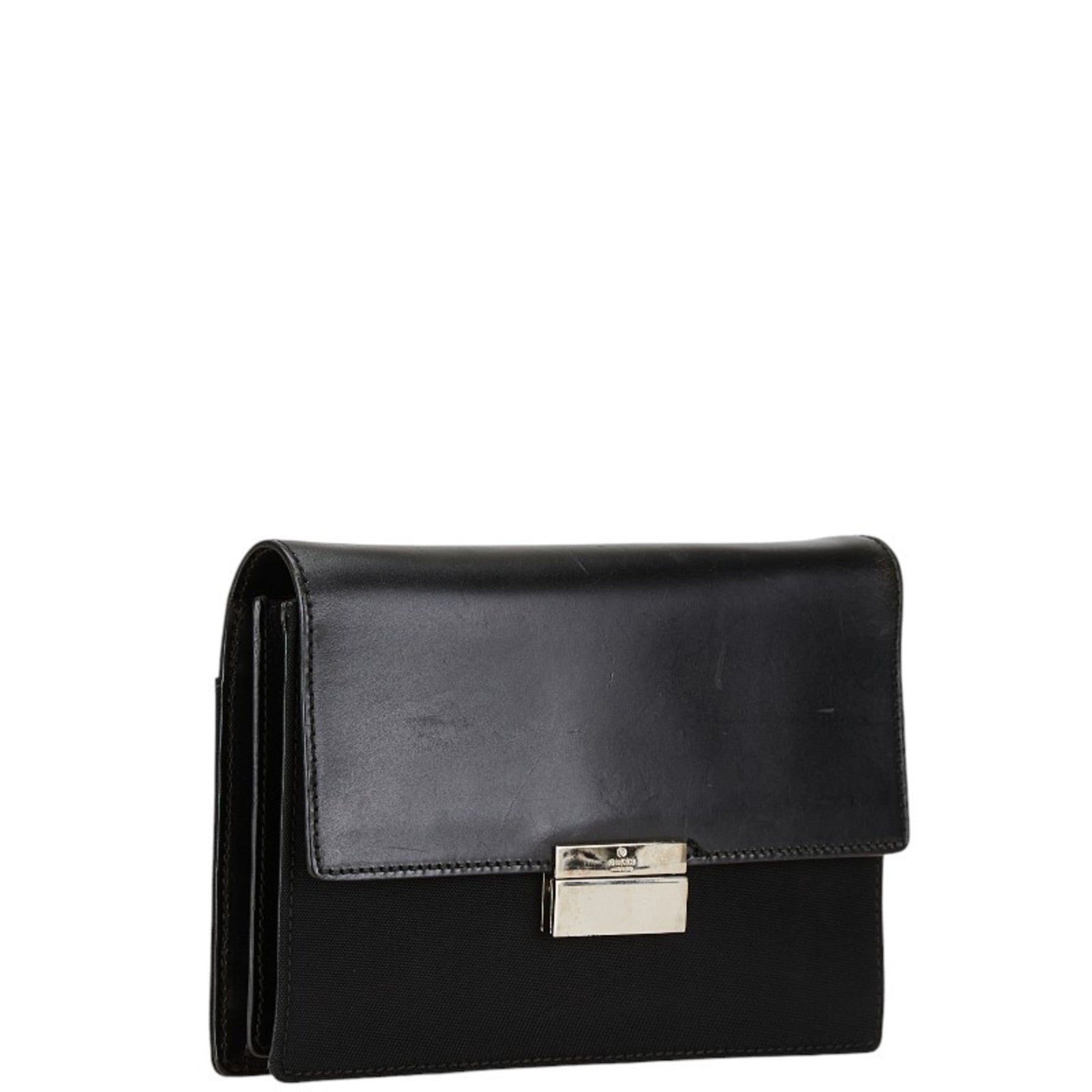 Gucci Leather Canvas Clutch