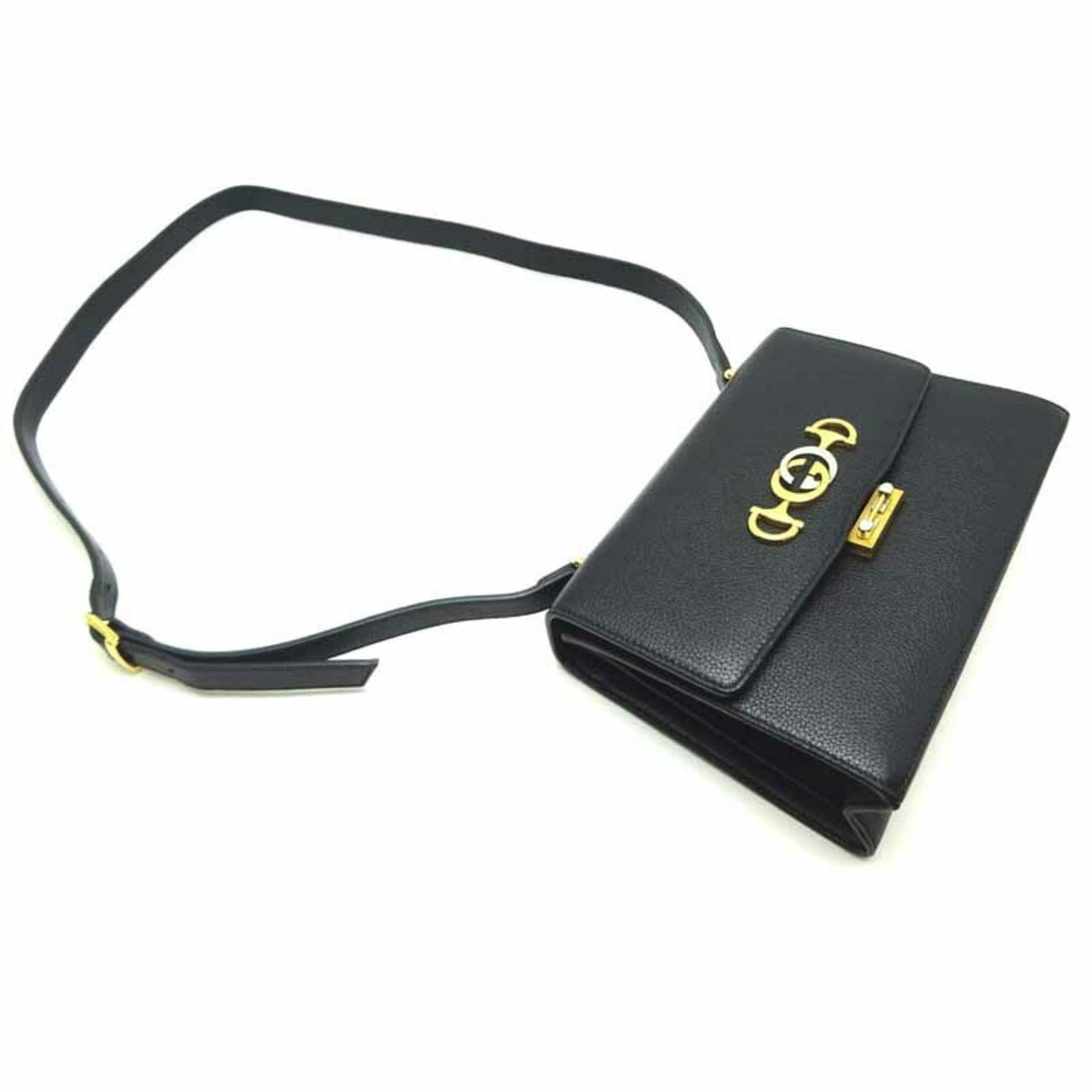 Gucci Black Leather Shoulder Bag Style 9