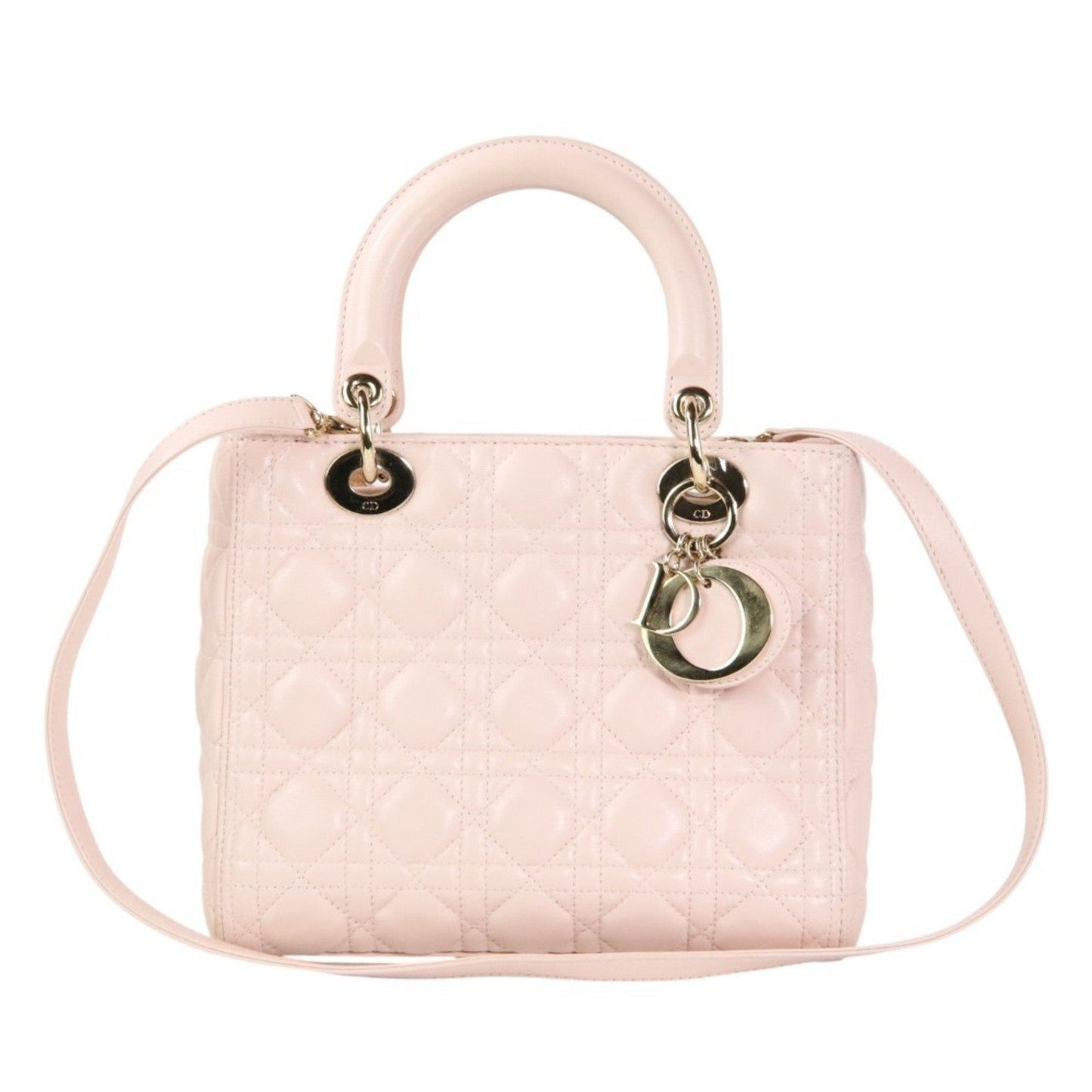 Christian Dior Lady Dior Pink Leather Handbag Shoulder Bag ()