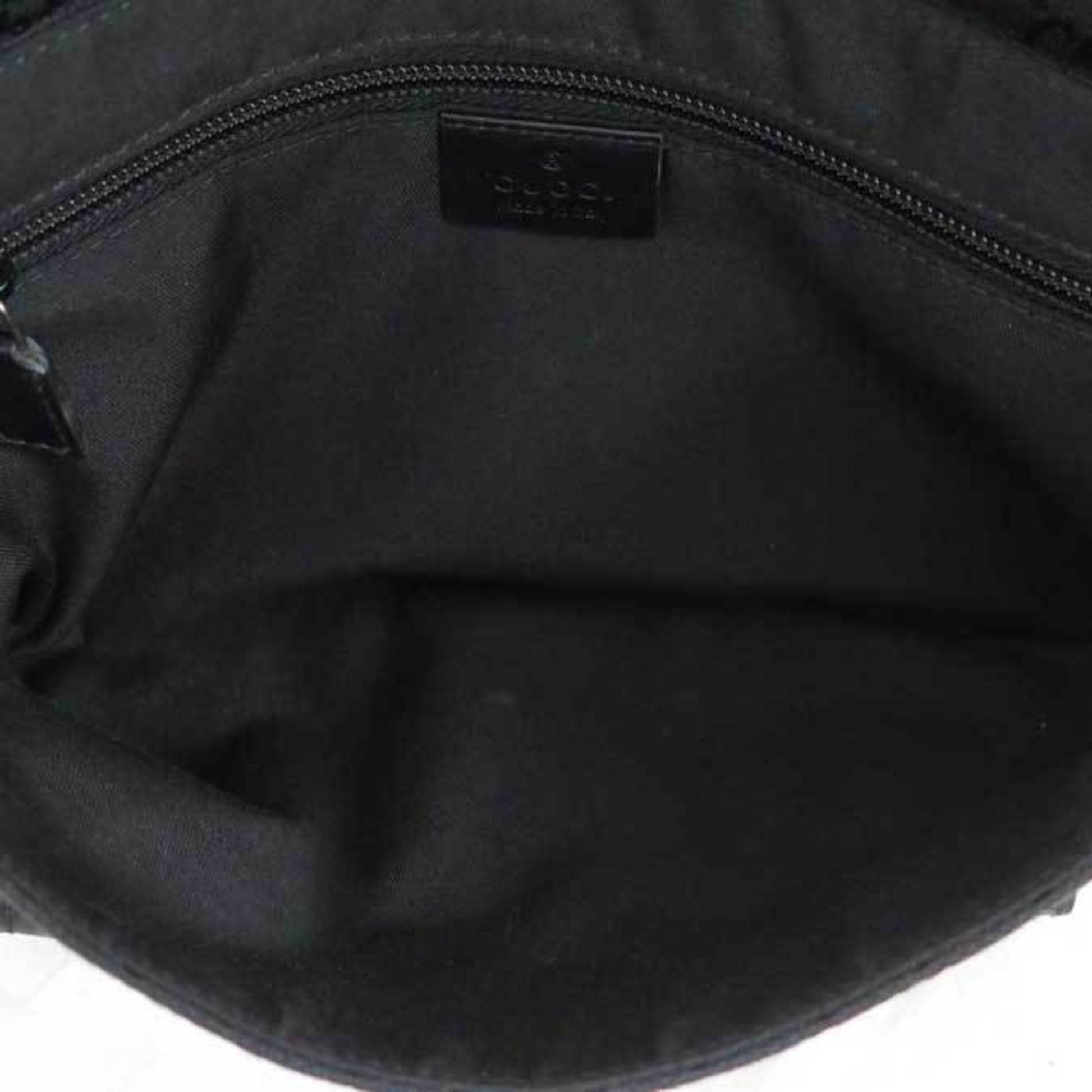 Gucci Black Leather Canvas Handbag Style 4