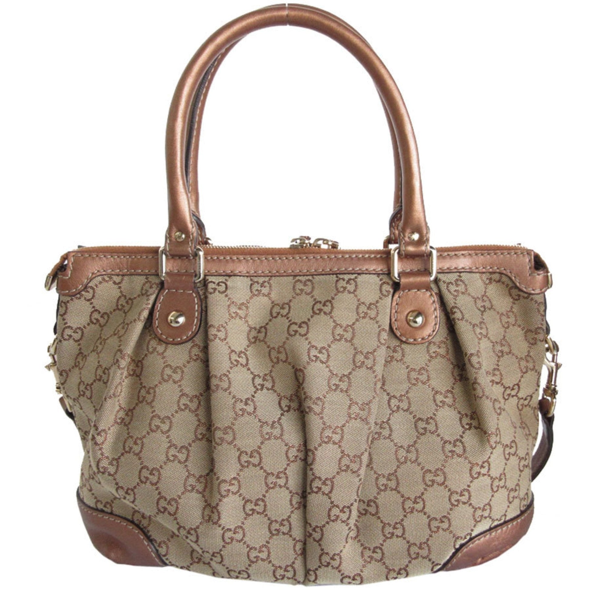Gucci Leather Canvas Shoulder Bag