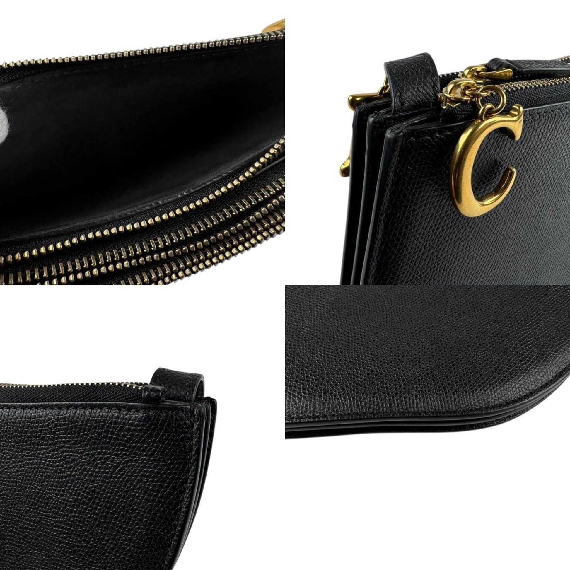 Christian Dior Black Leather Shoulder Bag ()