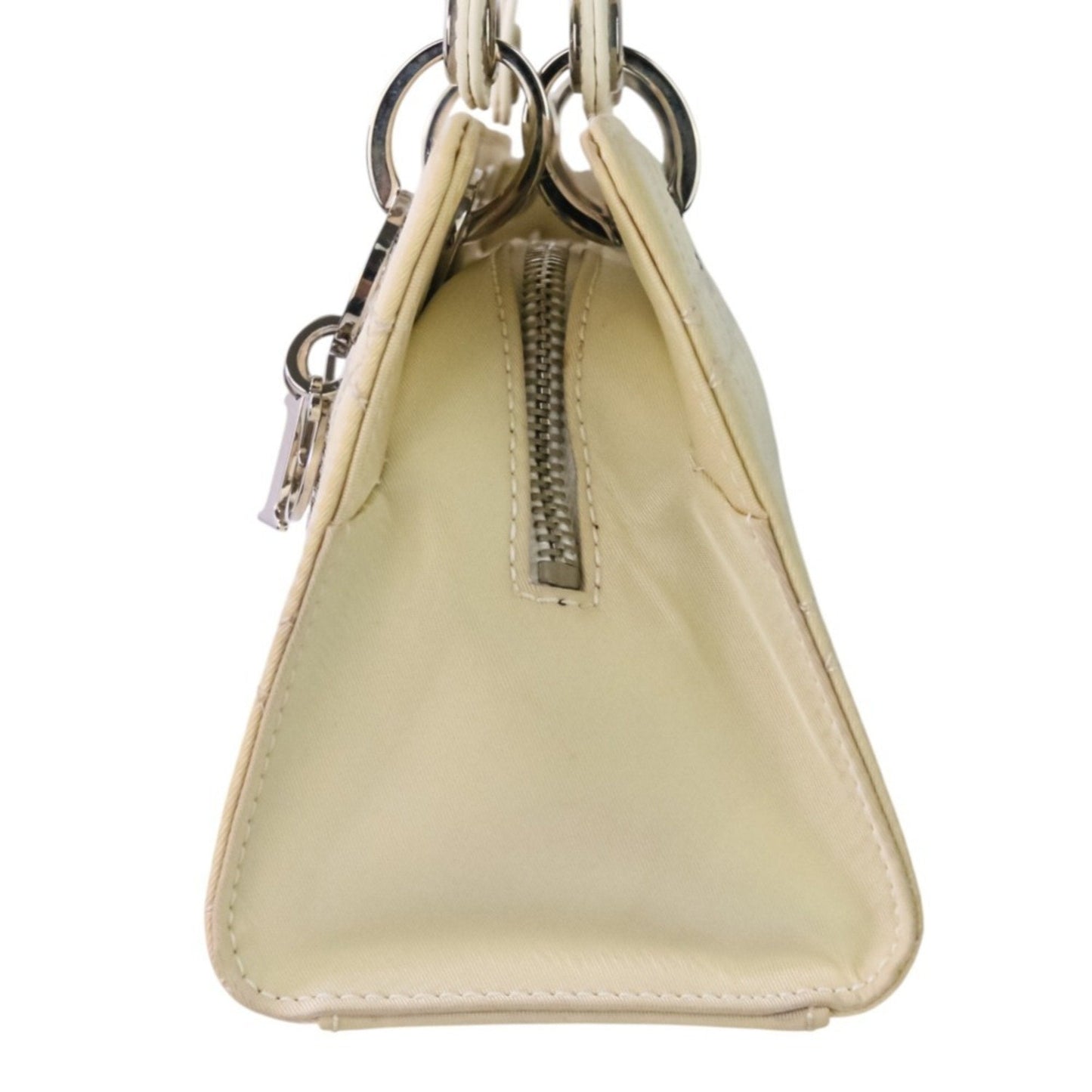 Christian Dior Off-White Nylon Leather Handbag ()