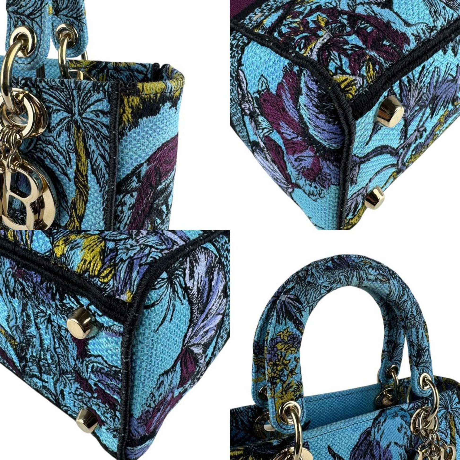 Christian Dior Blue Canvas Handbag Shoulder Bag ()