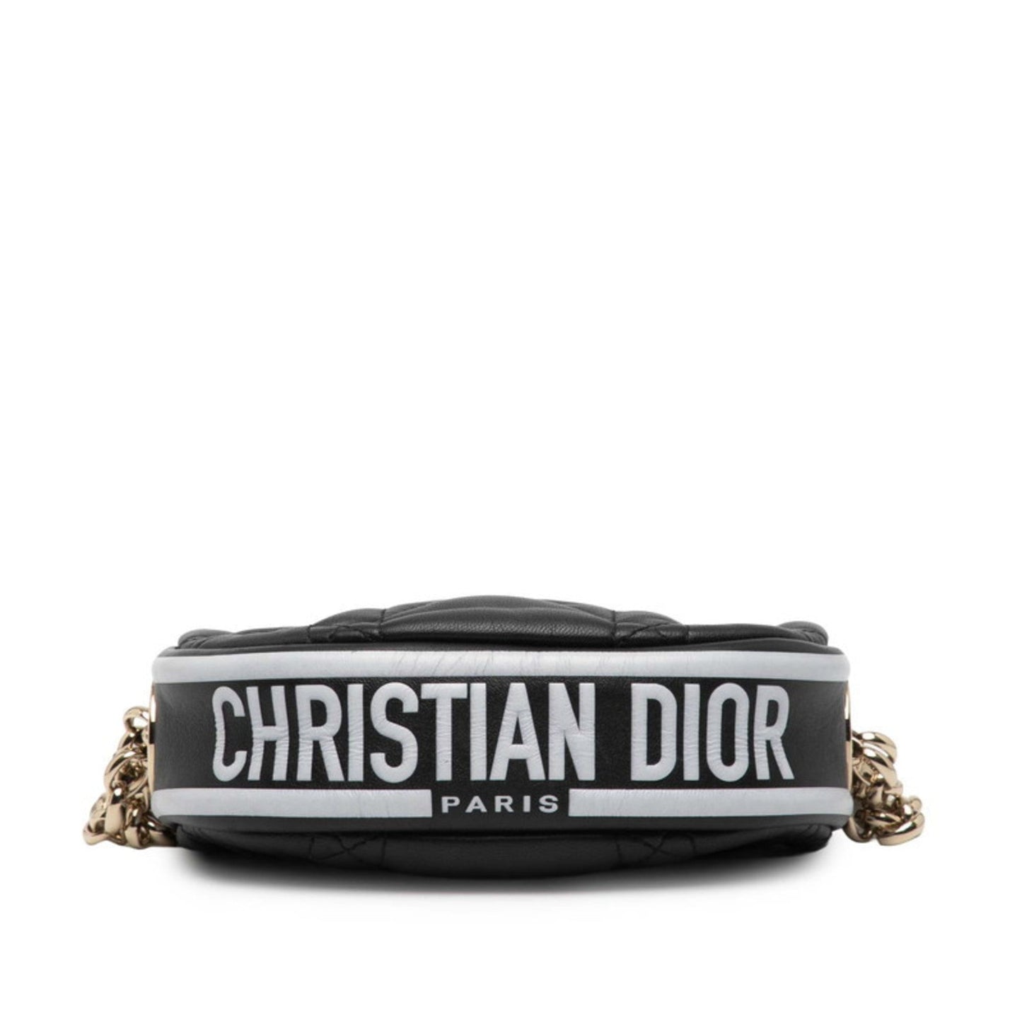 Christian Dior Black White Leather Handbag Shoulder Bag ()