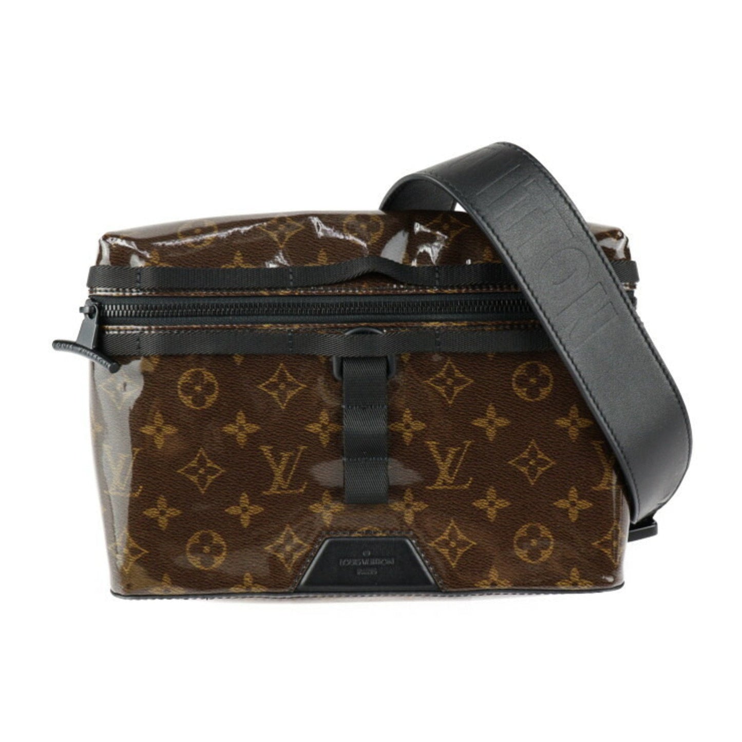 LOUIS VUITTON Messenger PM Shoulder Bag M43895 Monogram Glaze Canvas Brown Black Vuitton