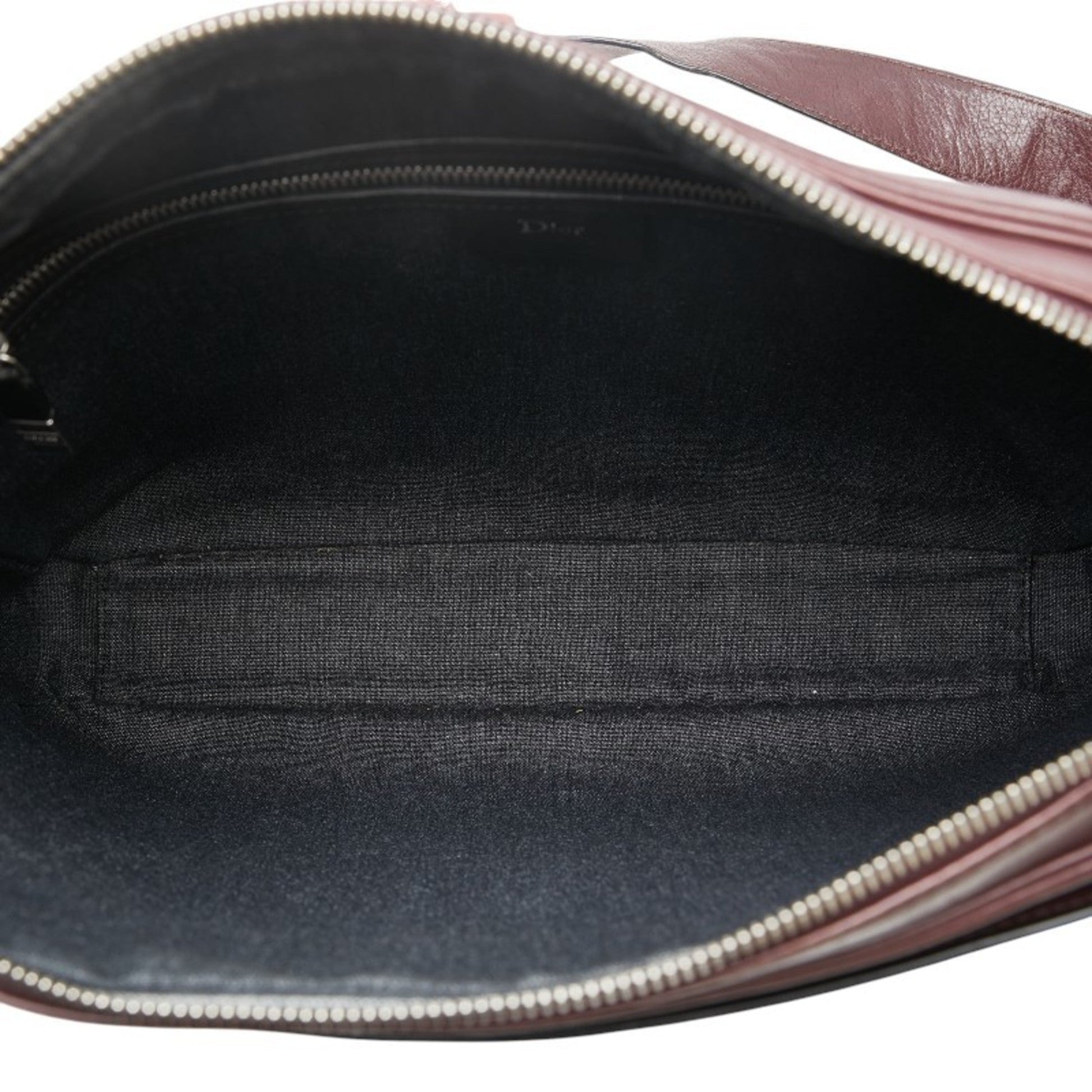 Christian Dior Navy Wine Leather Shoulder Bag ()