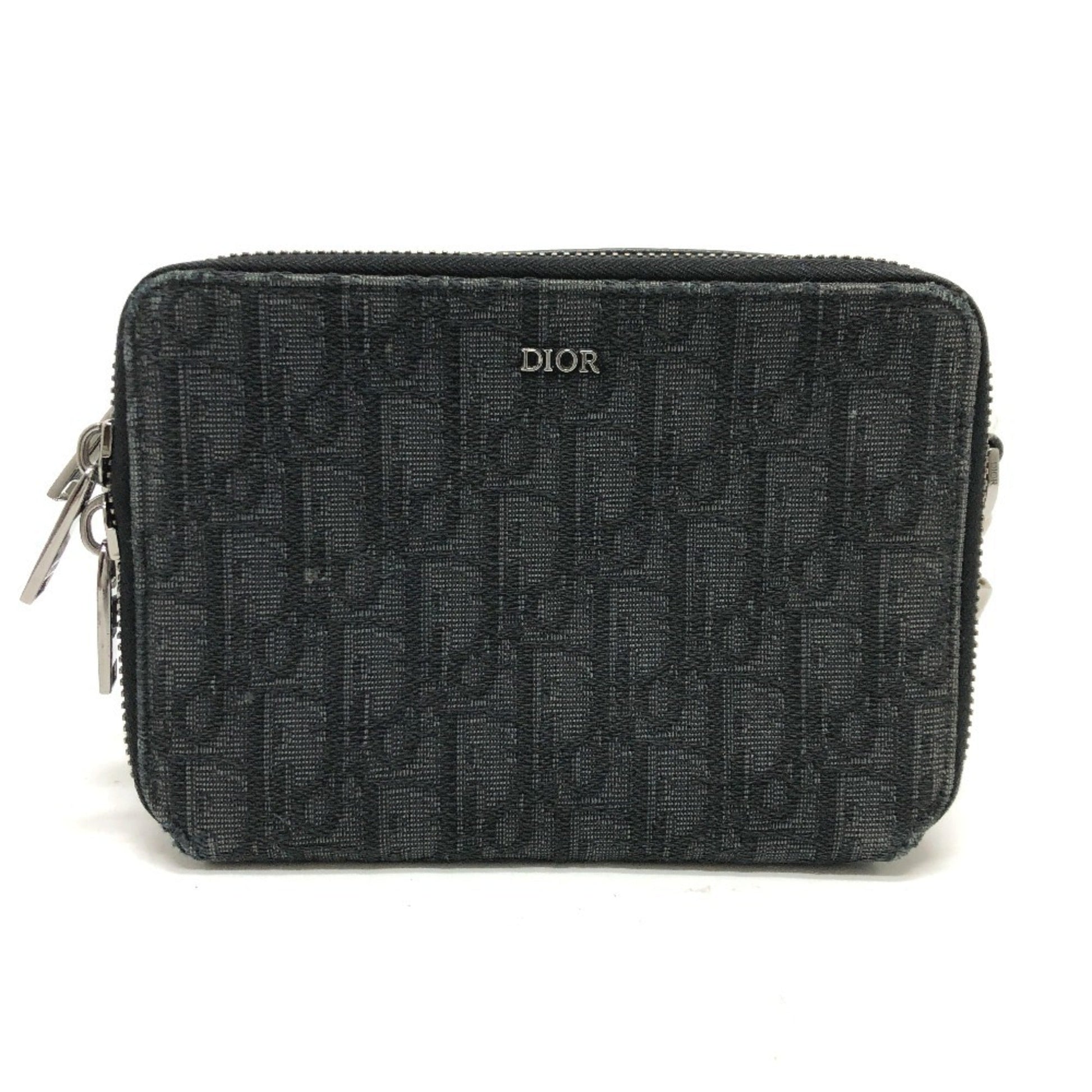 Christian Dior Navy Canvas Pouch Shoulder Bag ()