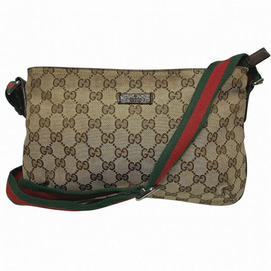 Gucci Leather Canvas Shoulder Bag
