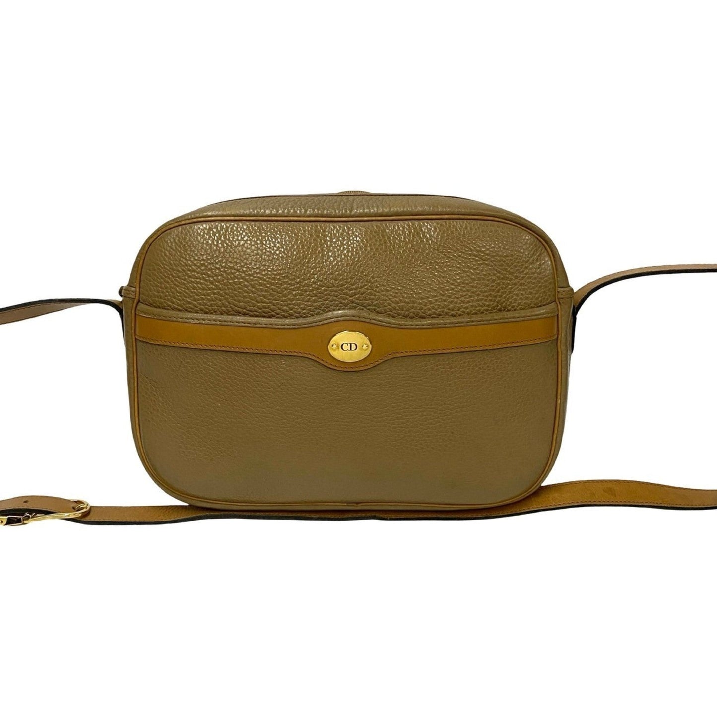 Christian Dior Beige Brown Leather Pochette Shoulder Bag ()