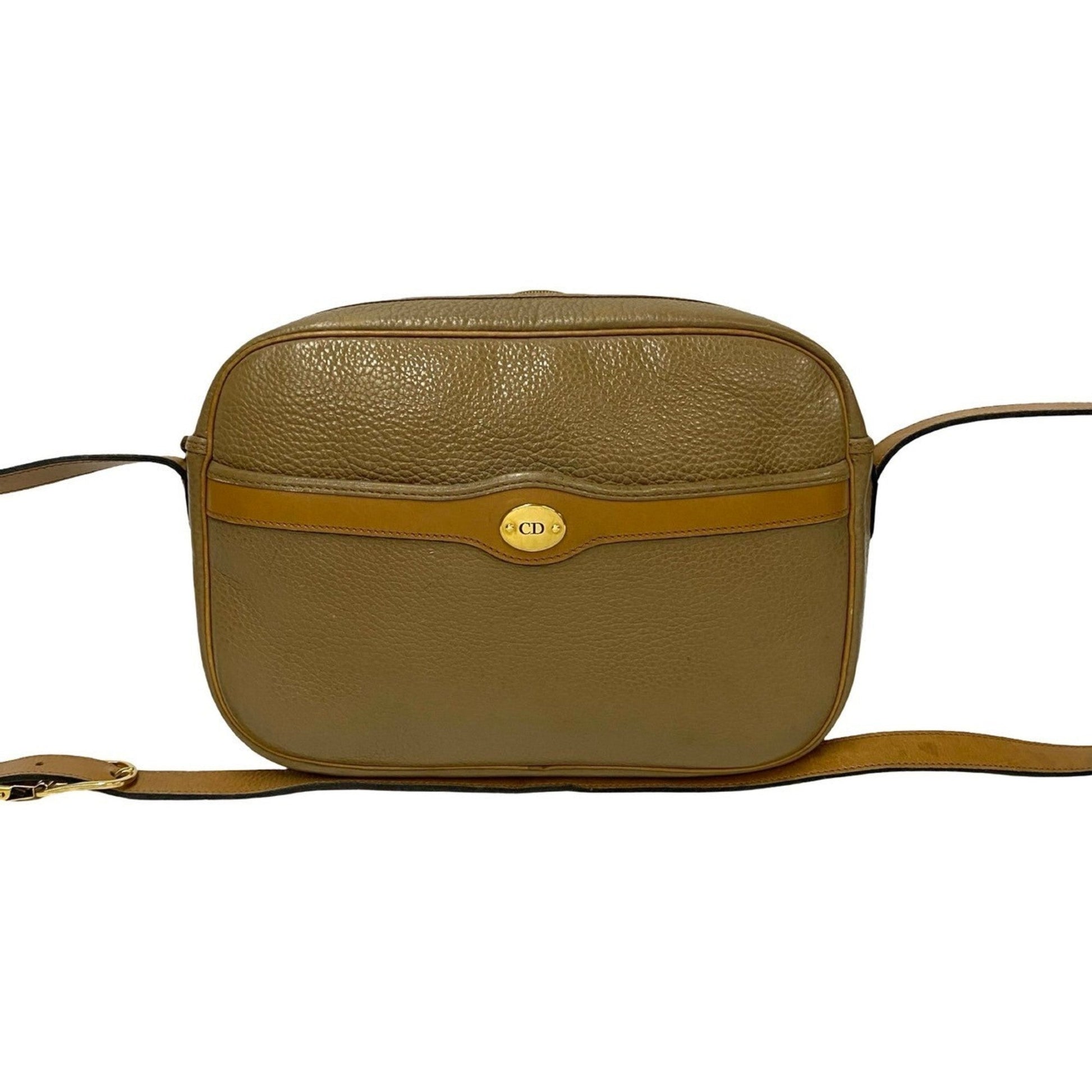 Christian Dior Beige Brown Leather Pochette Shoulder Bag ()