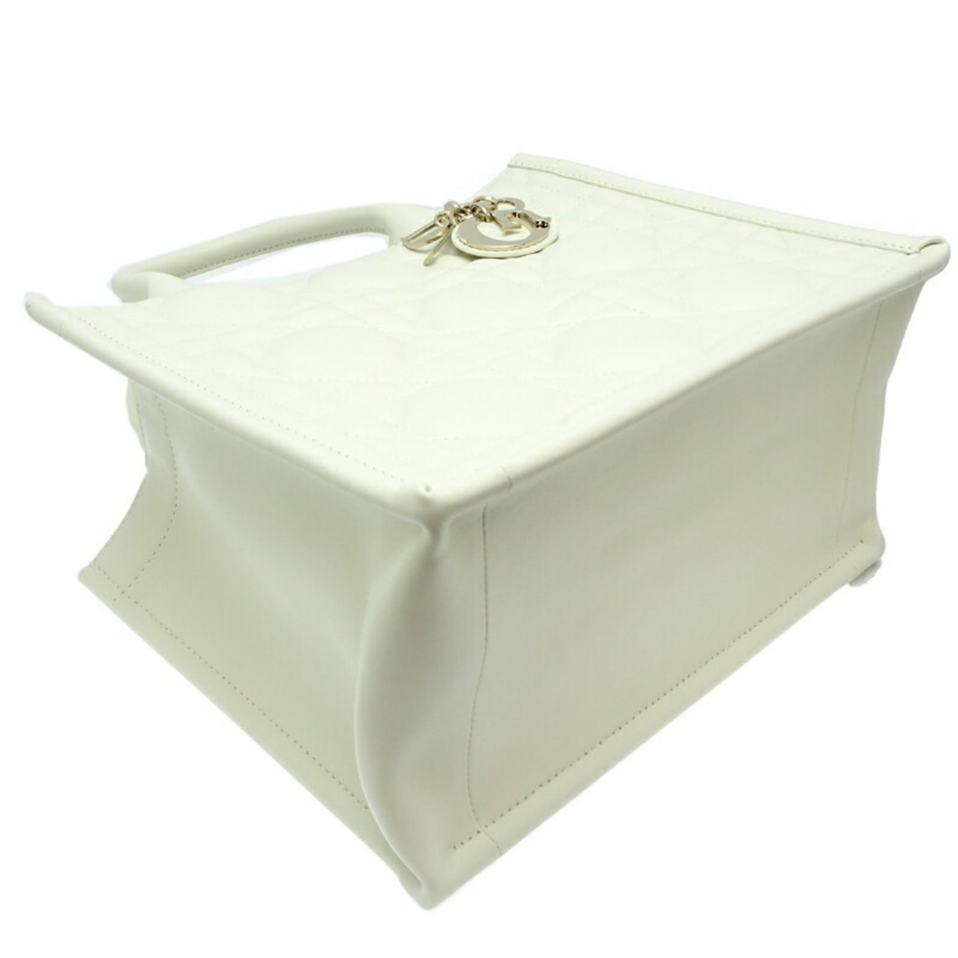 Christian Dior White Leather Tote Bag ()