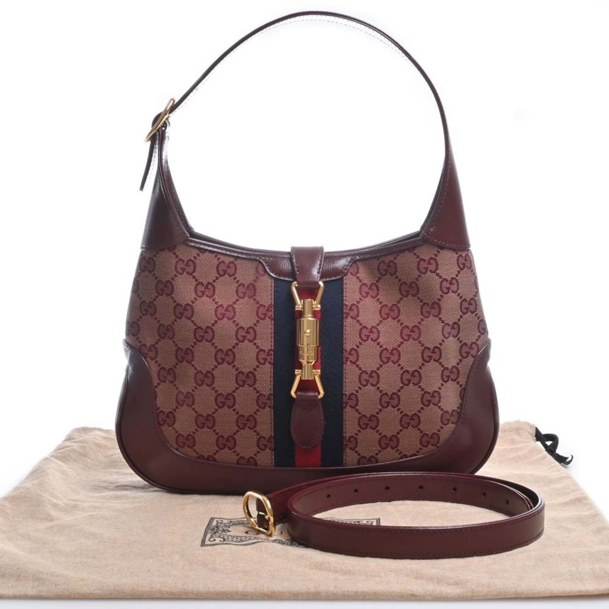 Gucci Leather Canvas Shoulder Bag