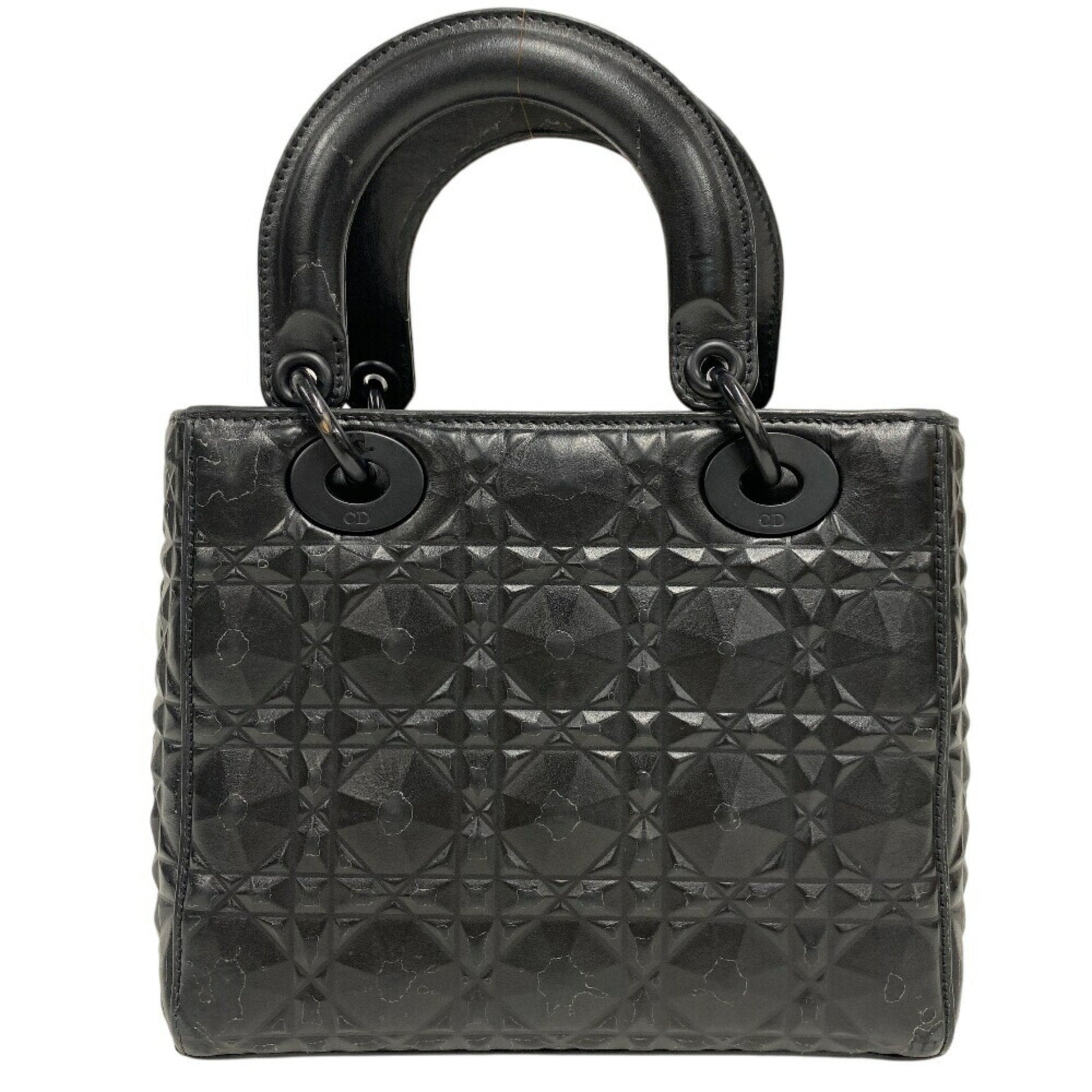 Christian Dior Black Leather Handbag Shoulder Bag ()