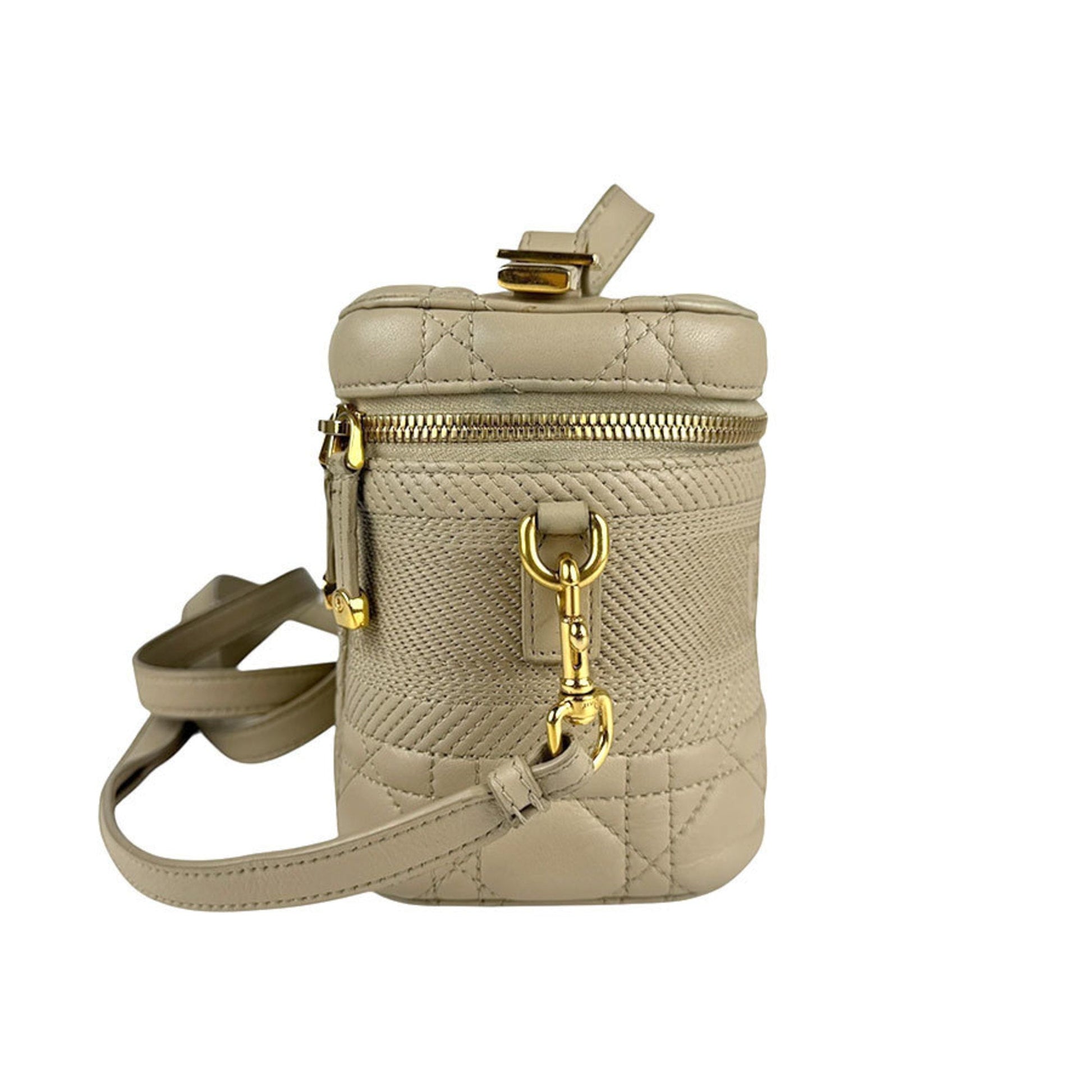 Christian Dior Beige Leather Handbag Shoulder Bag ()