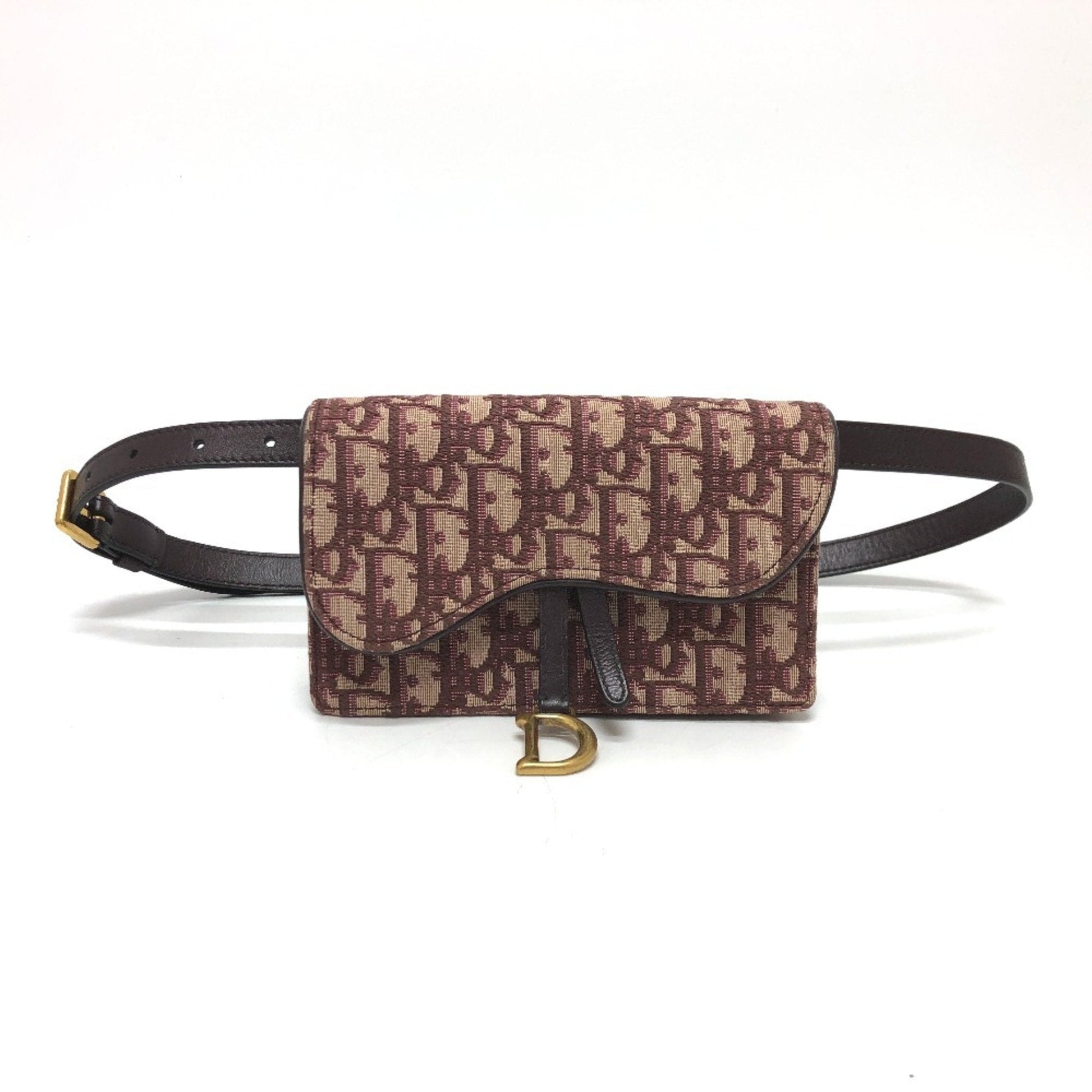 Christian Dior Bordeaux Canvas Leather Beach Bag Fanny Pack ()