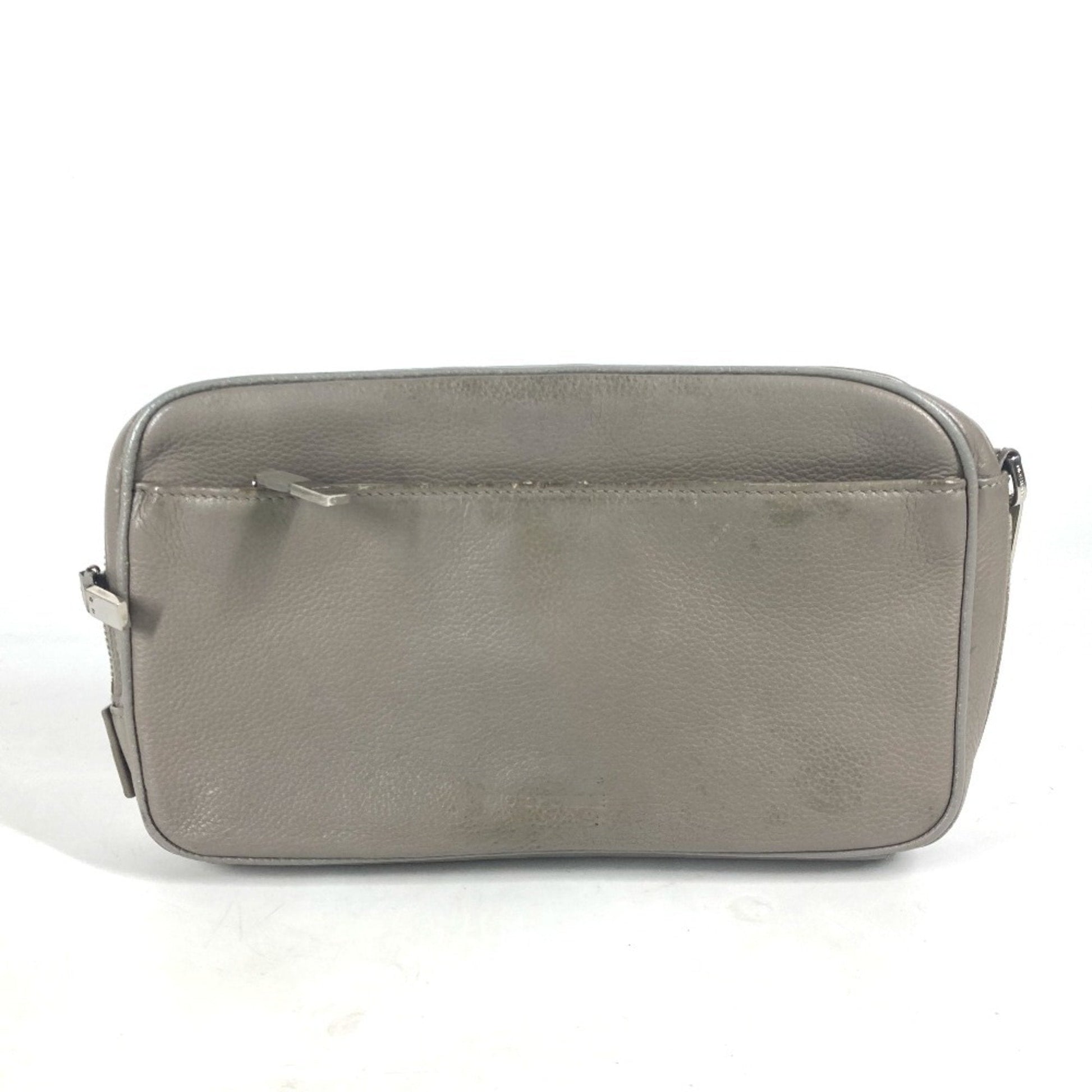 Christian Dior Gray Leather Clutch Bag Pouch ()