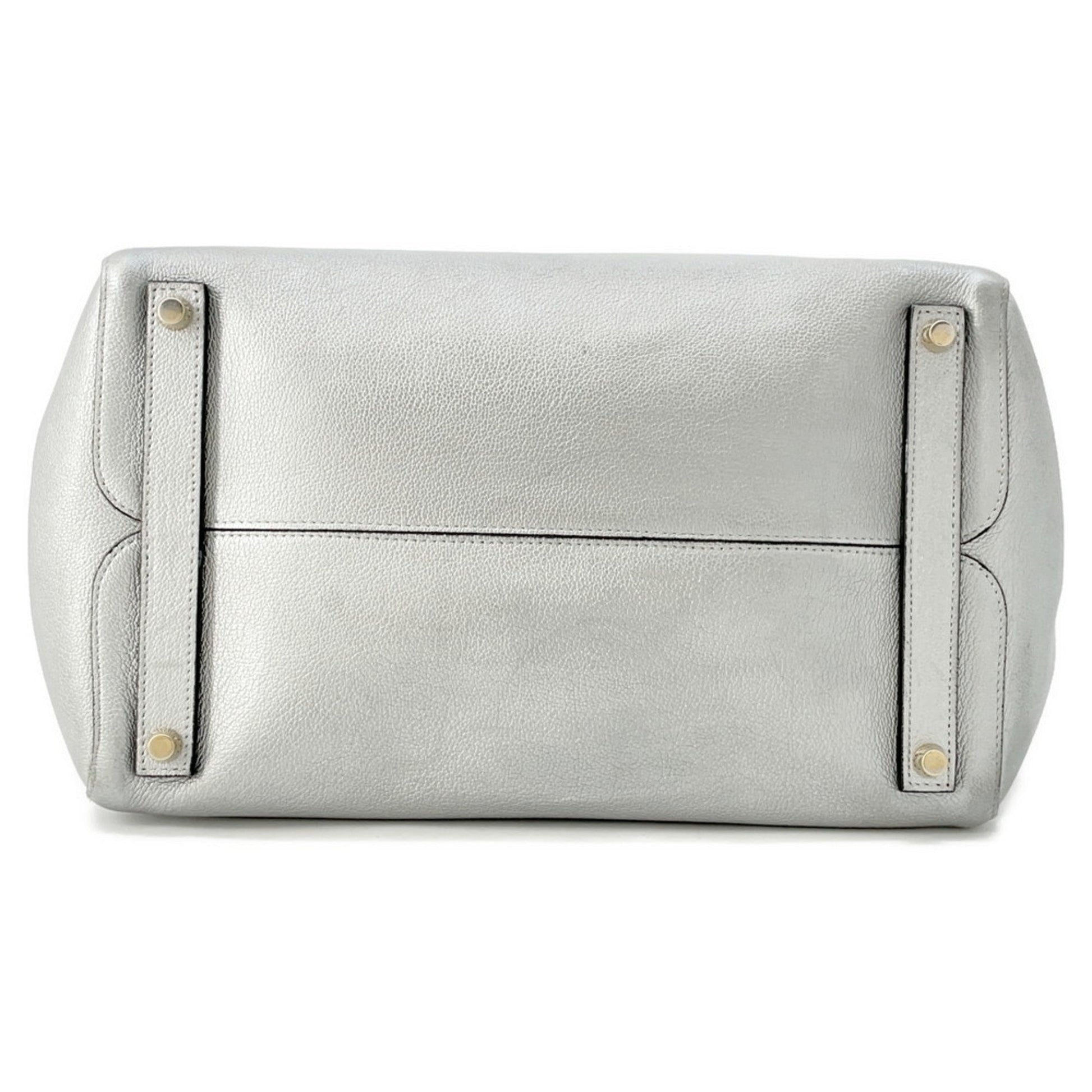 Christian Dior Silver Leather Handbag Shoulder Bag ()
