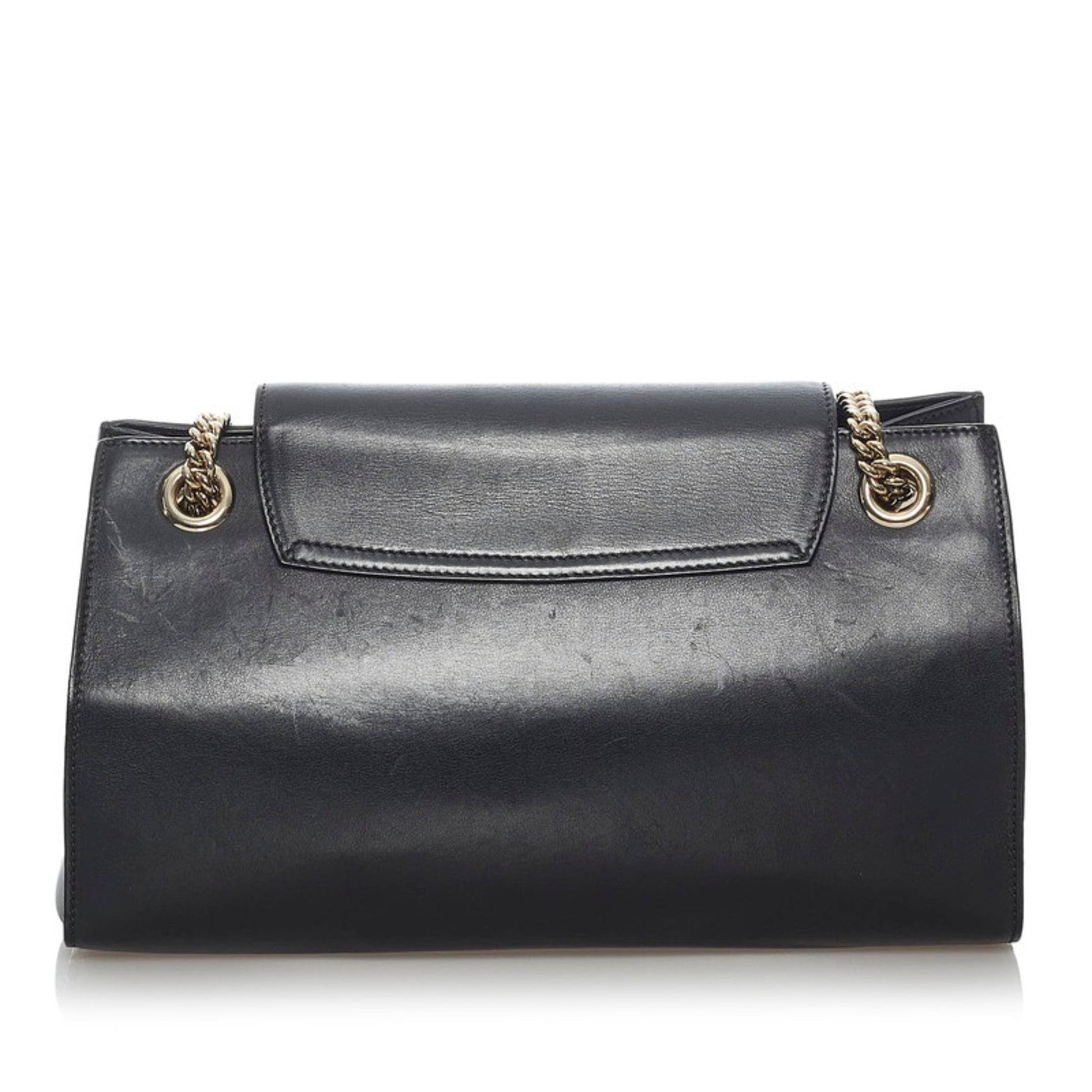 Gucci Horsebit Black Leather Chain Shoulder Bag
