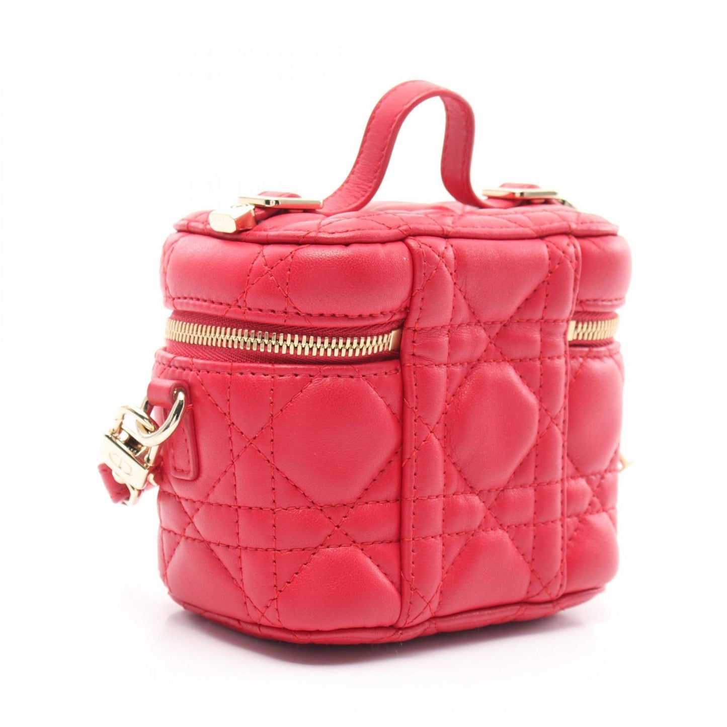 Christian Dior Lady Dior Red Color Leather Handbag ()