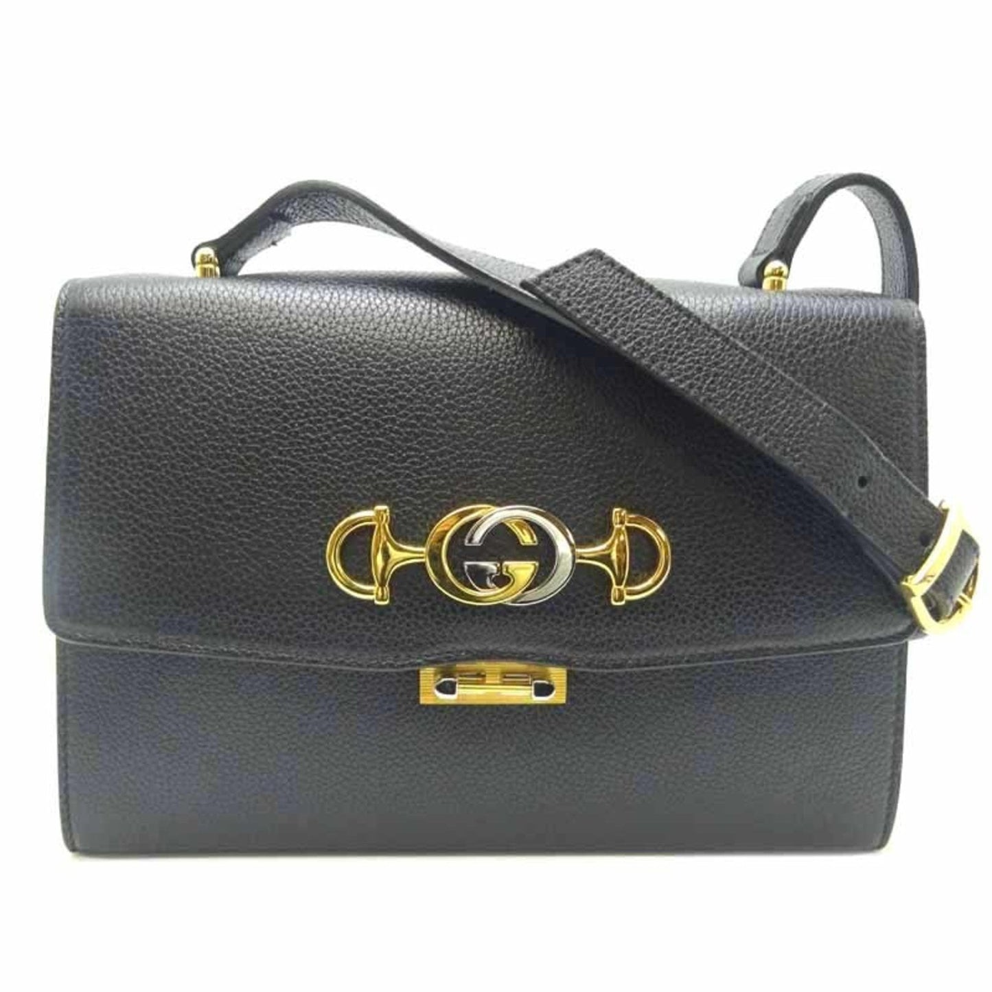 Gucci Black Leather Shoulder Bag Style 9