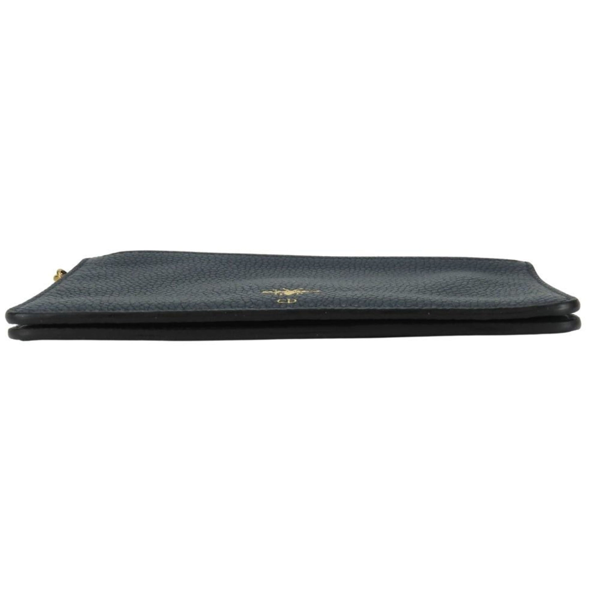 Christian Dior Navy Leather Clutch Bag Pouch ()