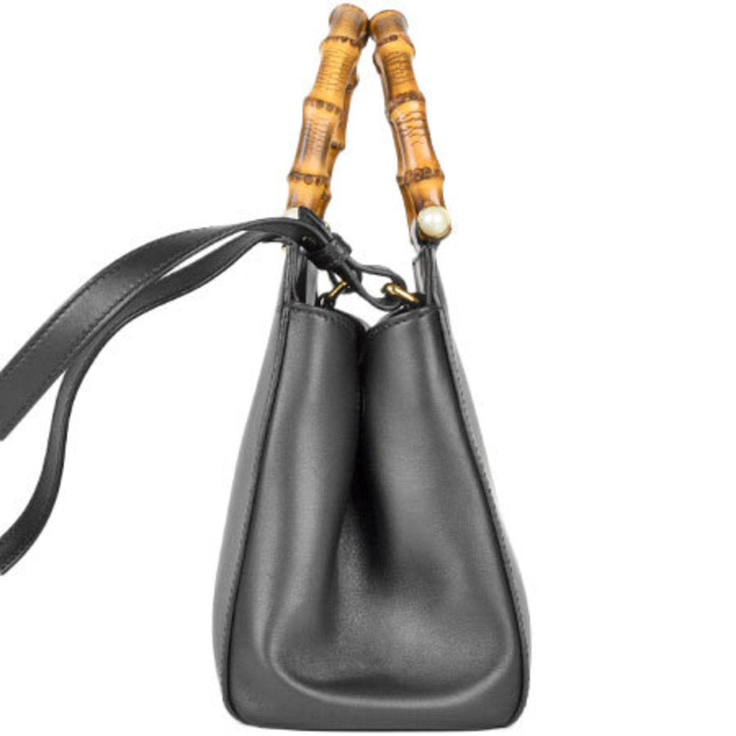 Gucci Bamboo Black Leather Shoulder Bag Style 8