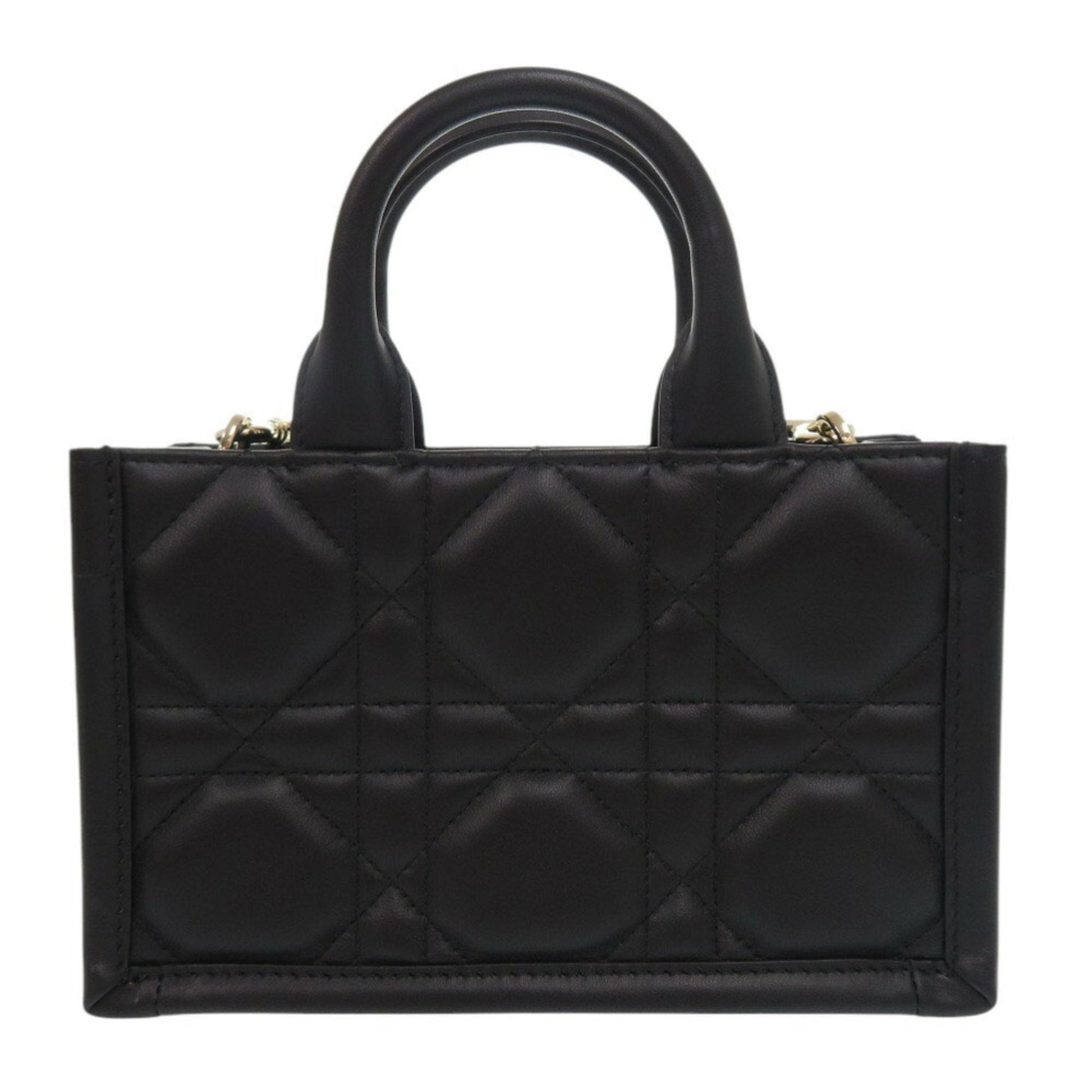Christian Dior Black Leather Handbag Shoulder Bag ()