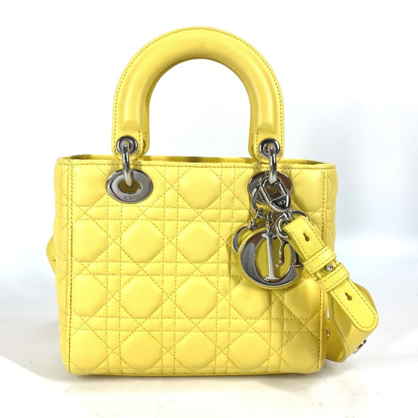 Christian Dior Yellow Leather Handbag Shoulder Bag ()