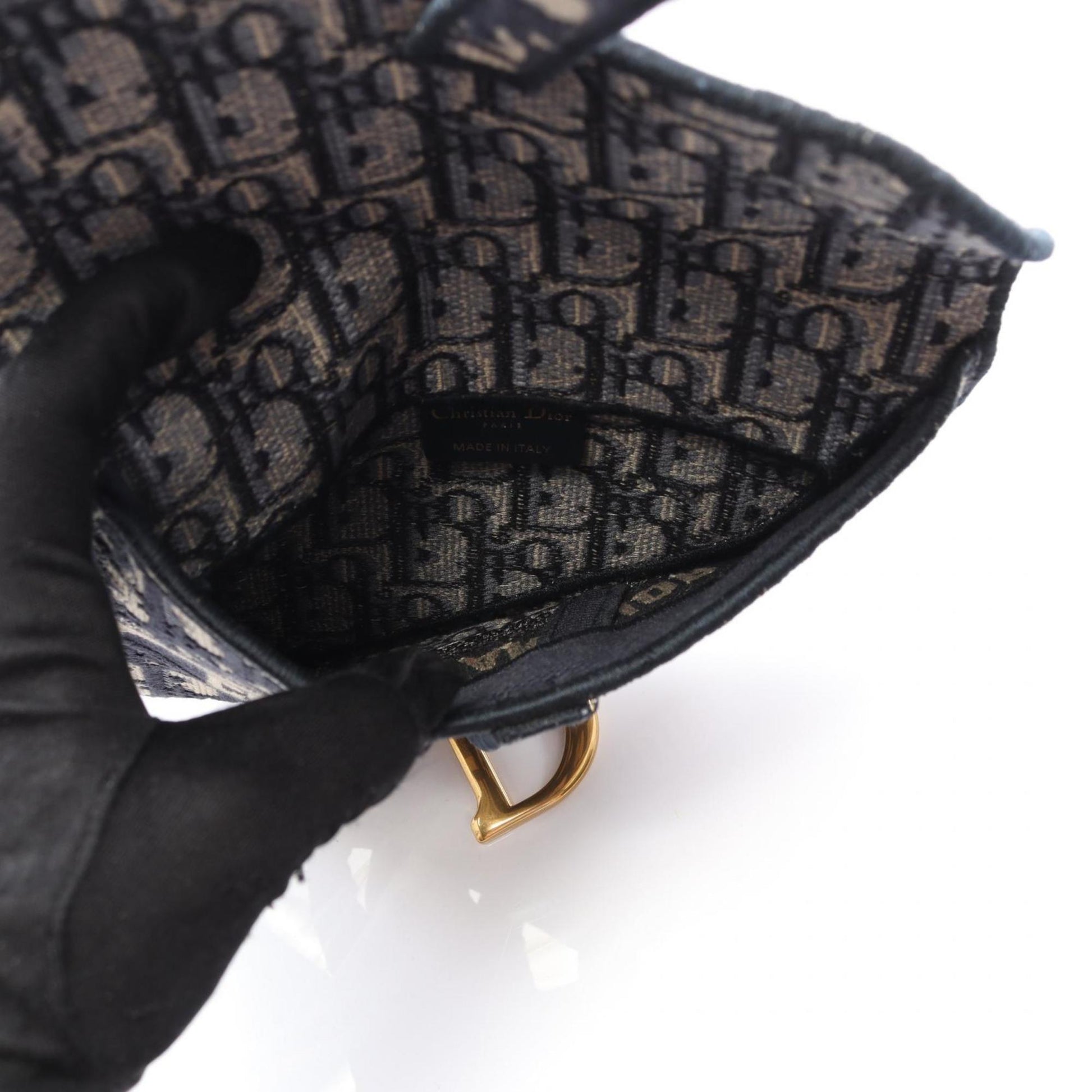 Christian Dior Beige Navy Canvas Fanny Pack Saddle Bag ()