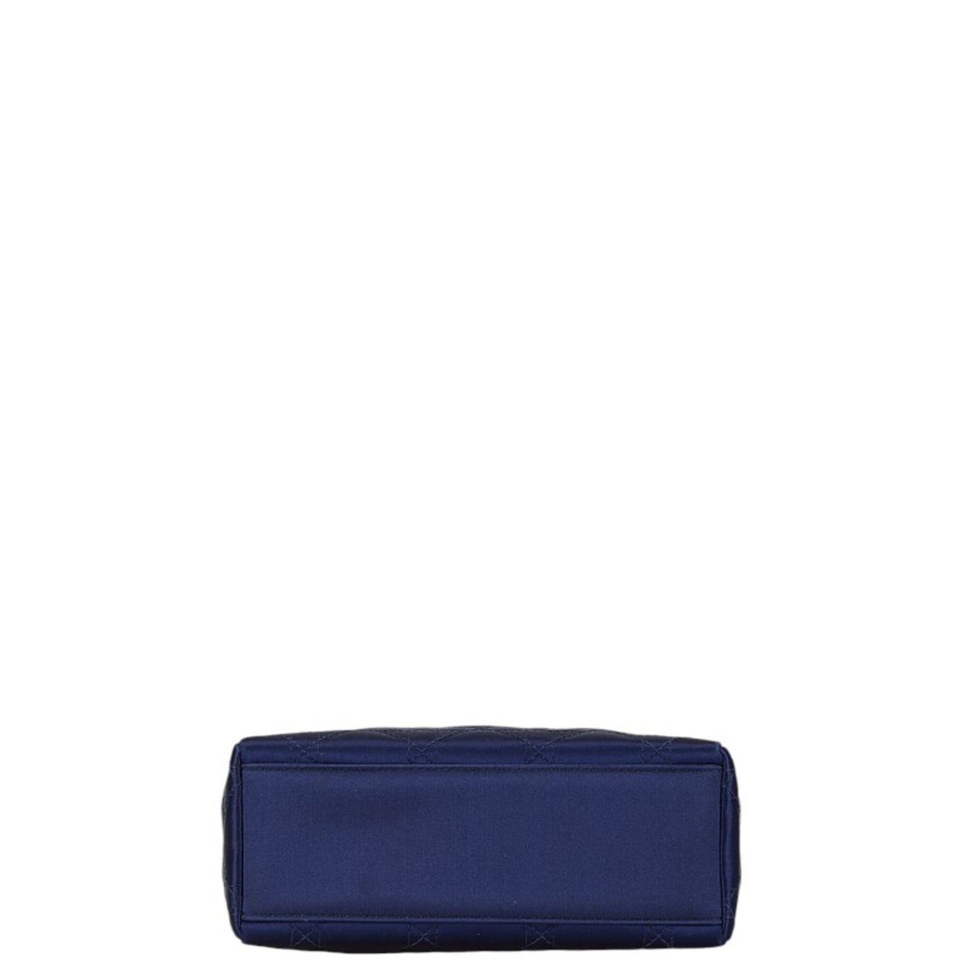 Christian Dior Navy Satin Plastic Handbag ()