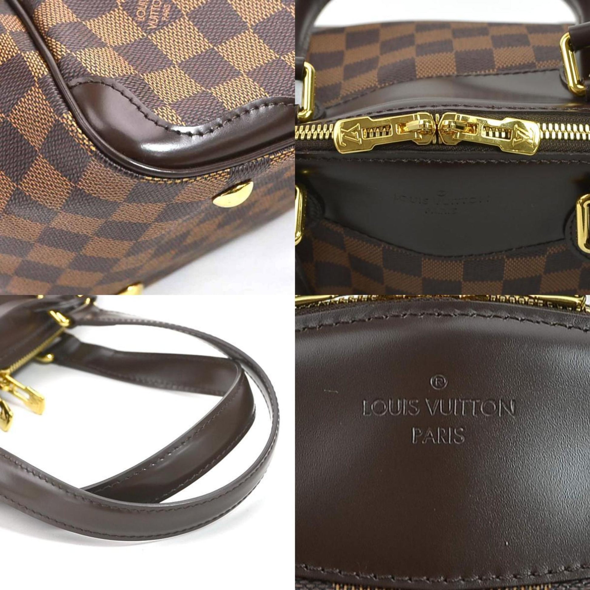 LOUIS VUITTON Handbag Damier Verona PM Canvas Brown Gold Women's N41117 e55814a