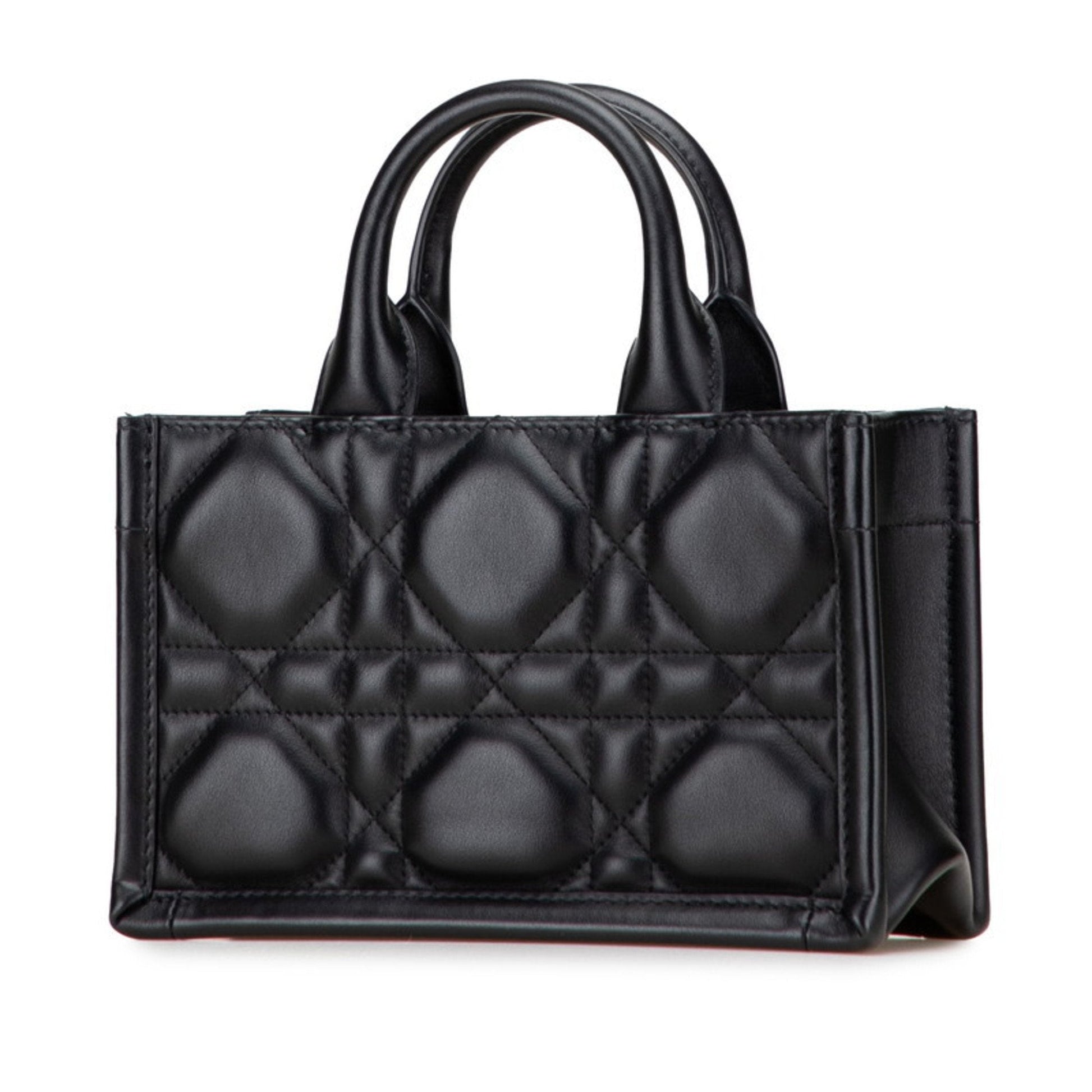 Christian Dior Black Leather Handbag Shoulder Bag ()