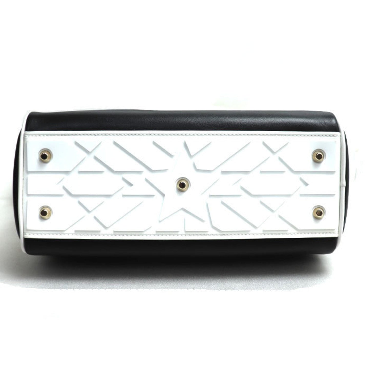 Christian Dior Black White Leather Shoulder Bag ()