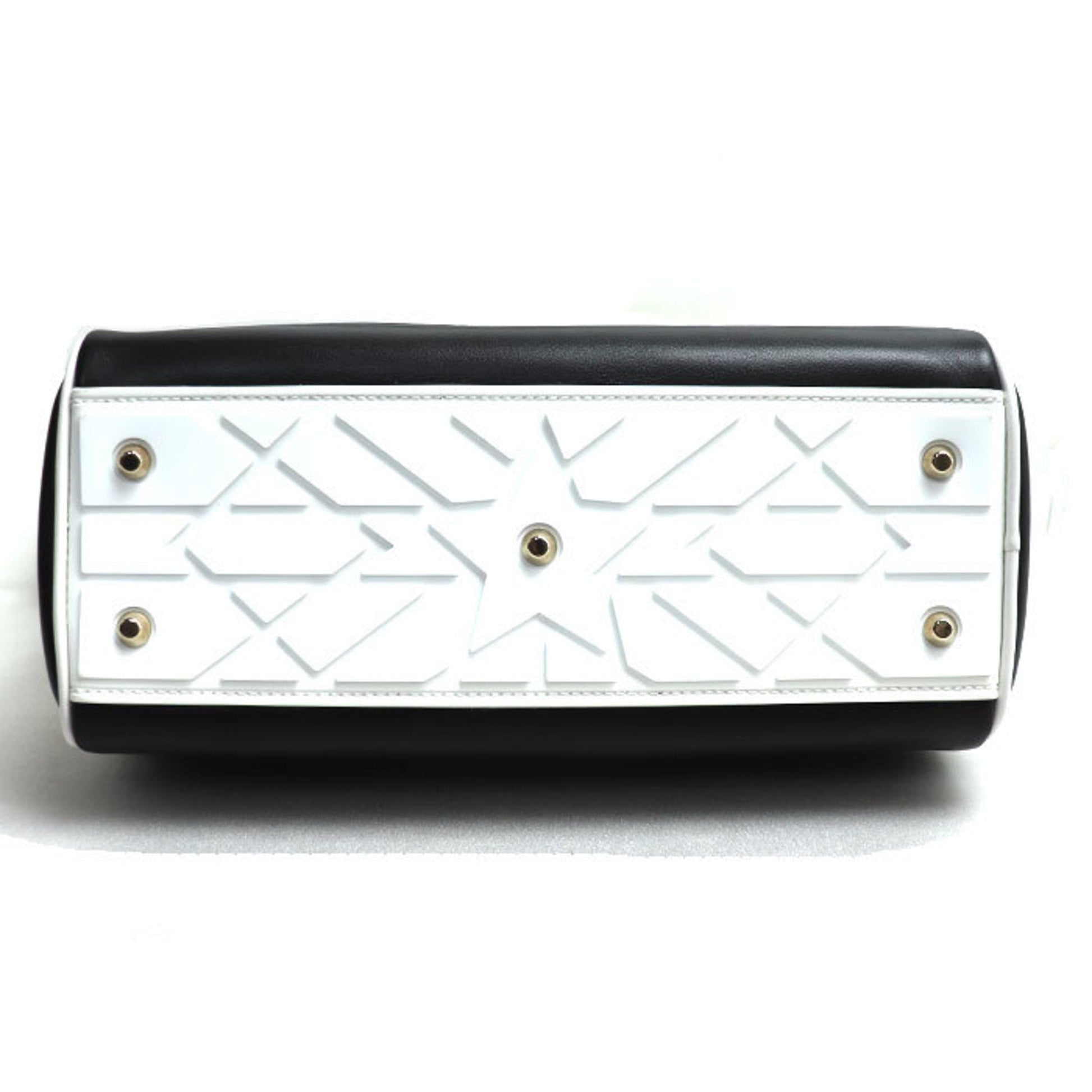 Christian Dior Black White Leather Shoulder Bag ()