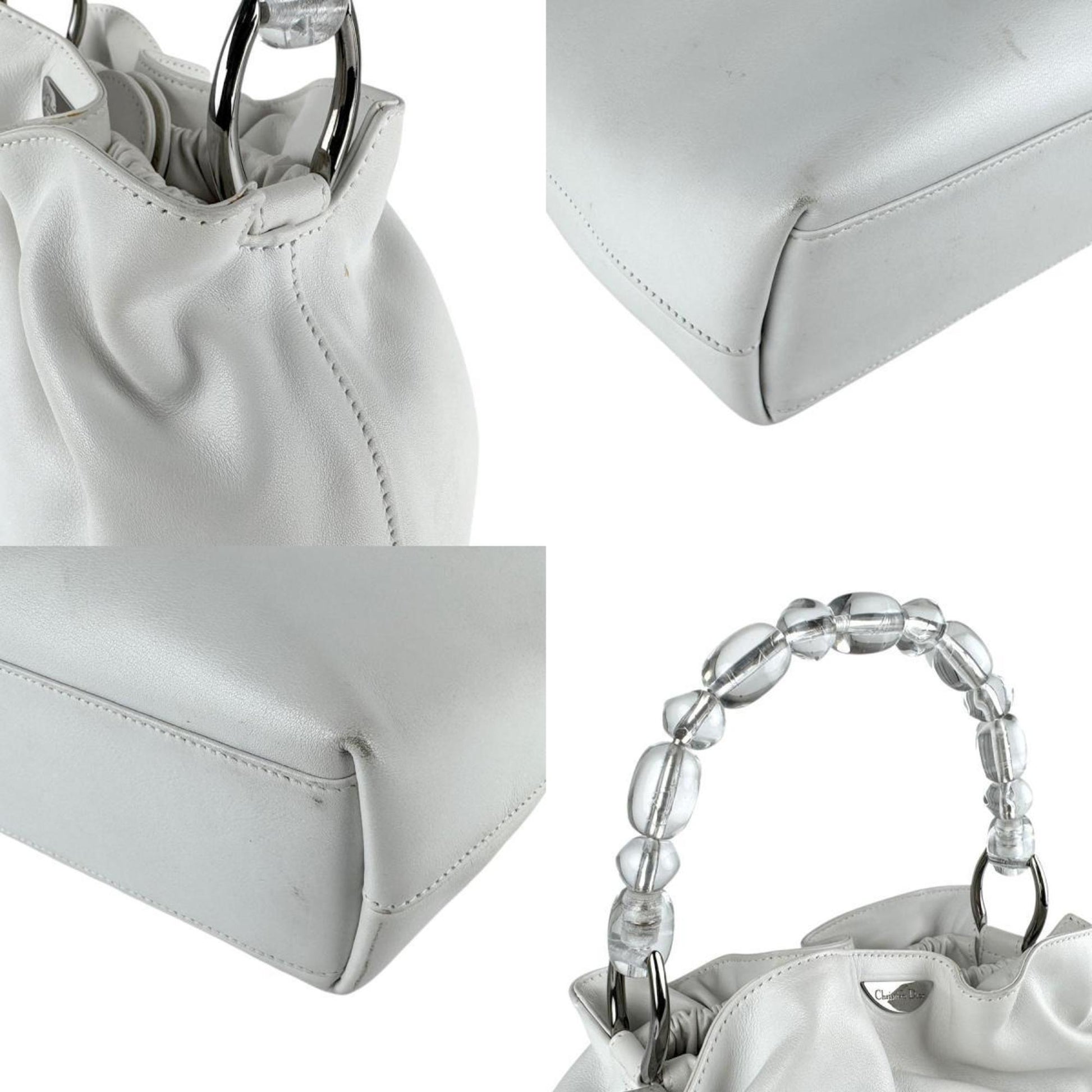 Christian Dior White Leather Handbag ()