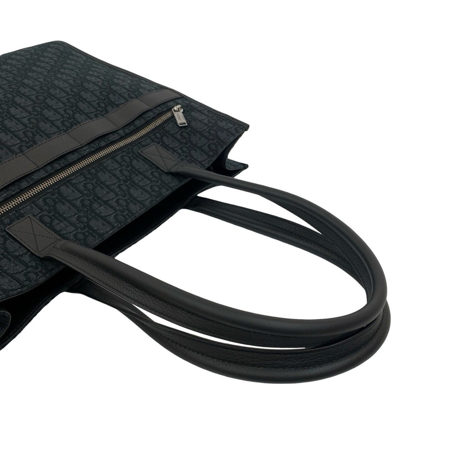 Christian Dior Black Canvas Leather Tote Bag ()